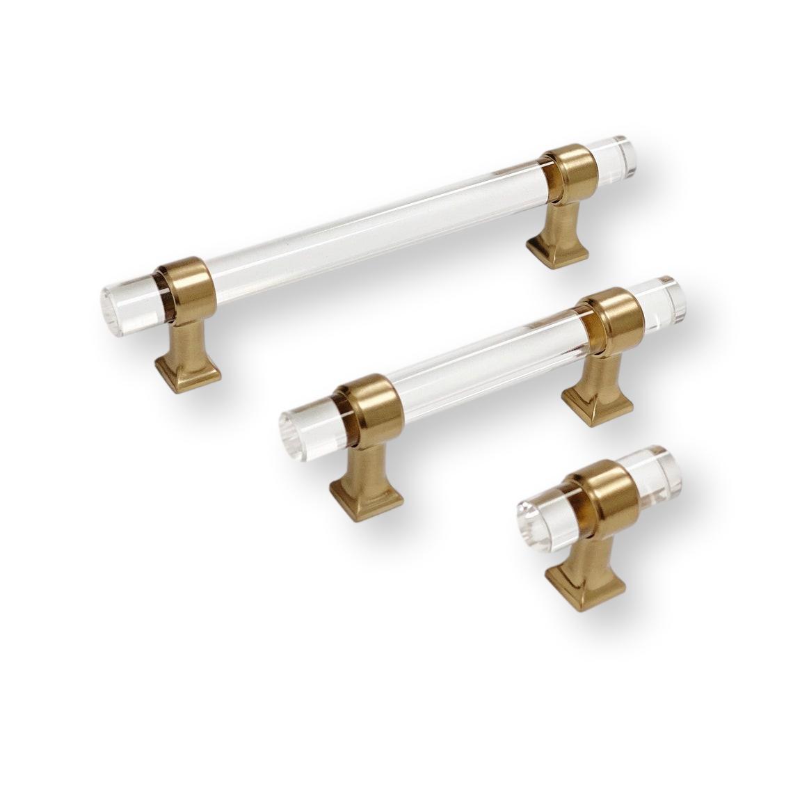 Lucite Champagne Bronze Drawer Pulls - Elegant Cabinet Handles for Kitchen, Bathroom & Furniture (Set of 10) - Perfect for Modern Home Decor & DIY Renovation Projects