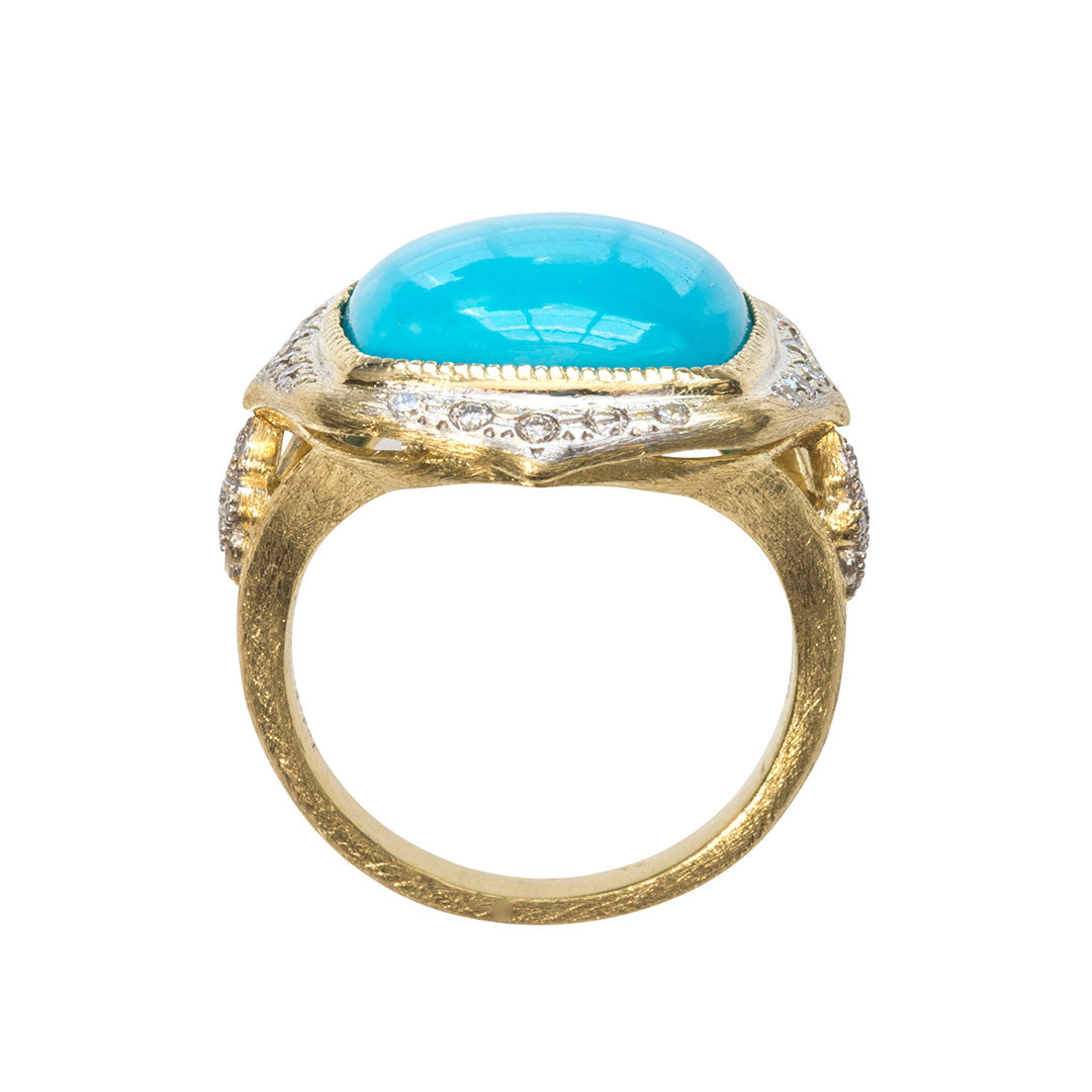 Jude Frances Moroccan Marrakesh Cushion Turquoise Ring - Handmade Boho Chic Jewelry for Women, Perfect for Festivals, Weddings & Everyday Wear