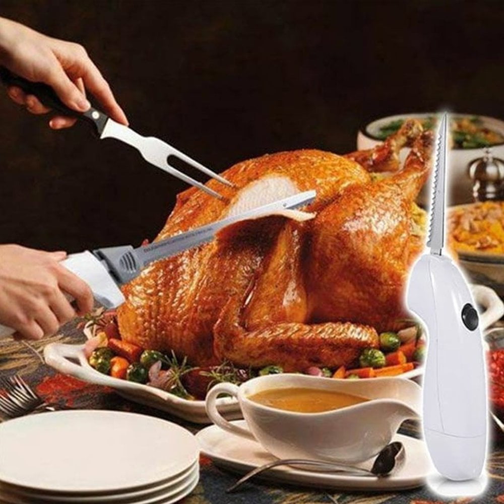 Milex 8V Lithium-Ion Cordless Electric Knife - Rechargeable Battery Powered Kitchen Knife for Slicing Meat, Bread & Vegetables | Perfect for BBQ, Camping & Home Cooking