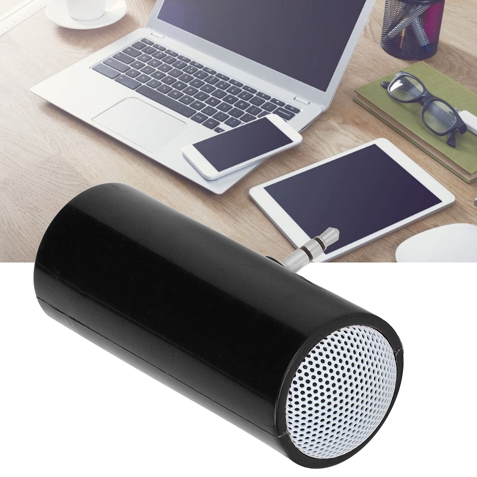 Vikye Portable Bluetooth Speaker - Wireless Mini Speaker with 3.5mm Jack, 3W Output, Modern Minimalist Design in Black - Perfect for Travel, Home, Office, and Outdoor Use with Smartphones & Tablets