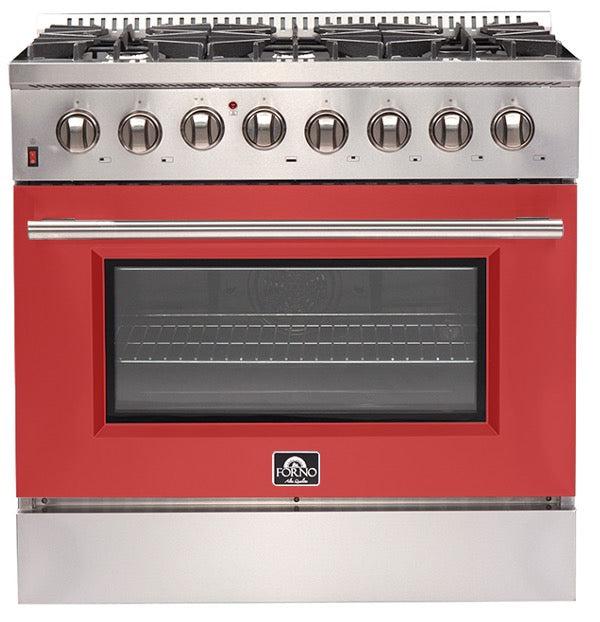 Forno Galiano Gold Professional 36-Inch 5.36 cu. ft. Freestanding Dual Fuel Range - Gas Stove & Electric Oven in Stainless Steel (FFSGS6156 36) | Perfect for Home Chefs & Modern Kitchens