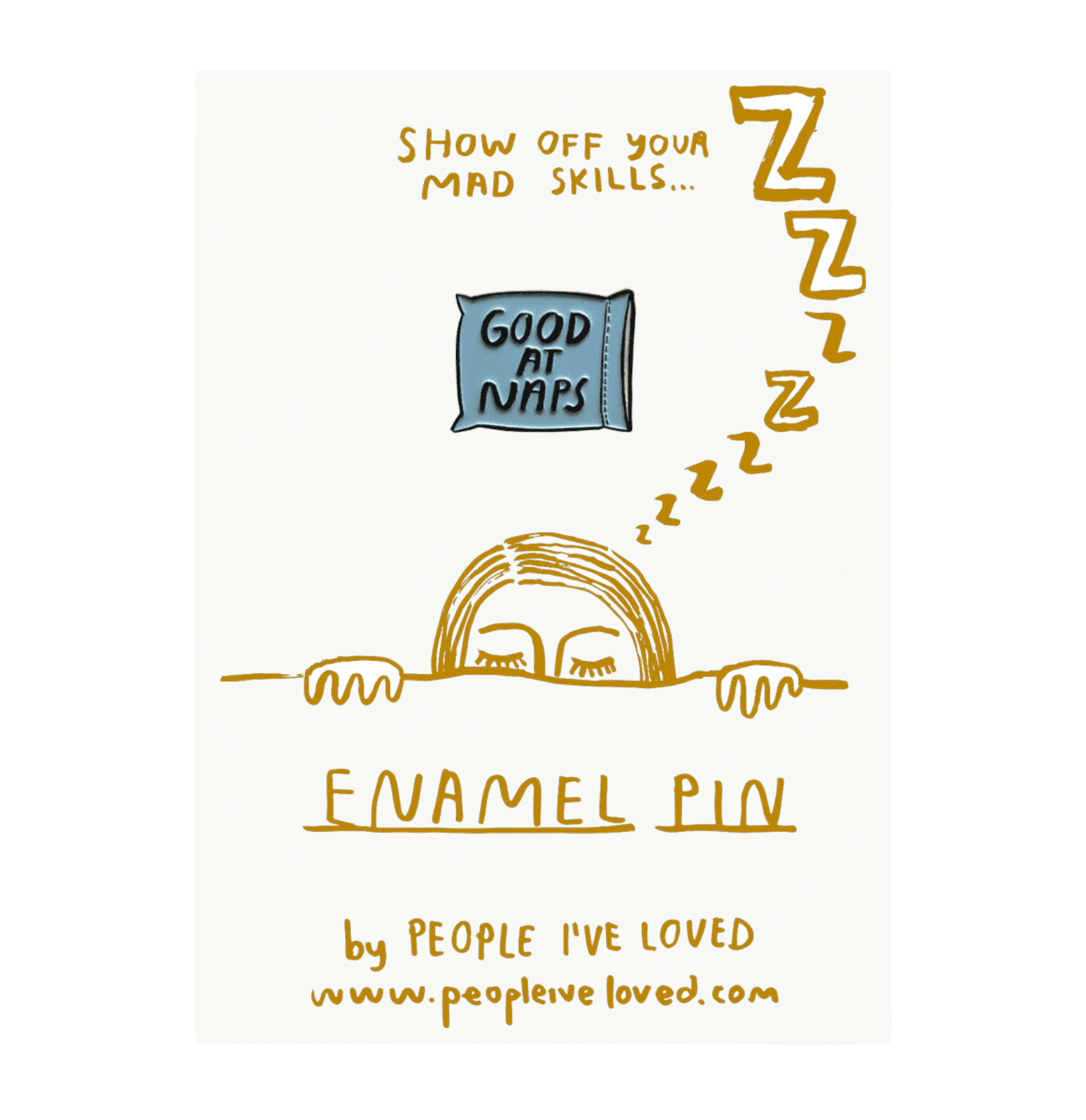 Good At Naps Pin - Cute Enamel Lapel Pin for Sleep Lovers - Perfect for Backpacks, Jackets & Gifts for Sleepy Friends