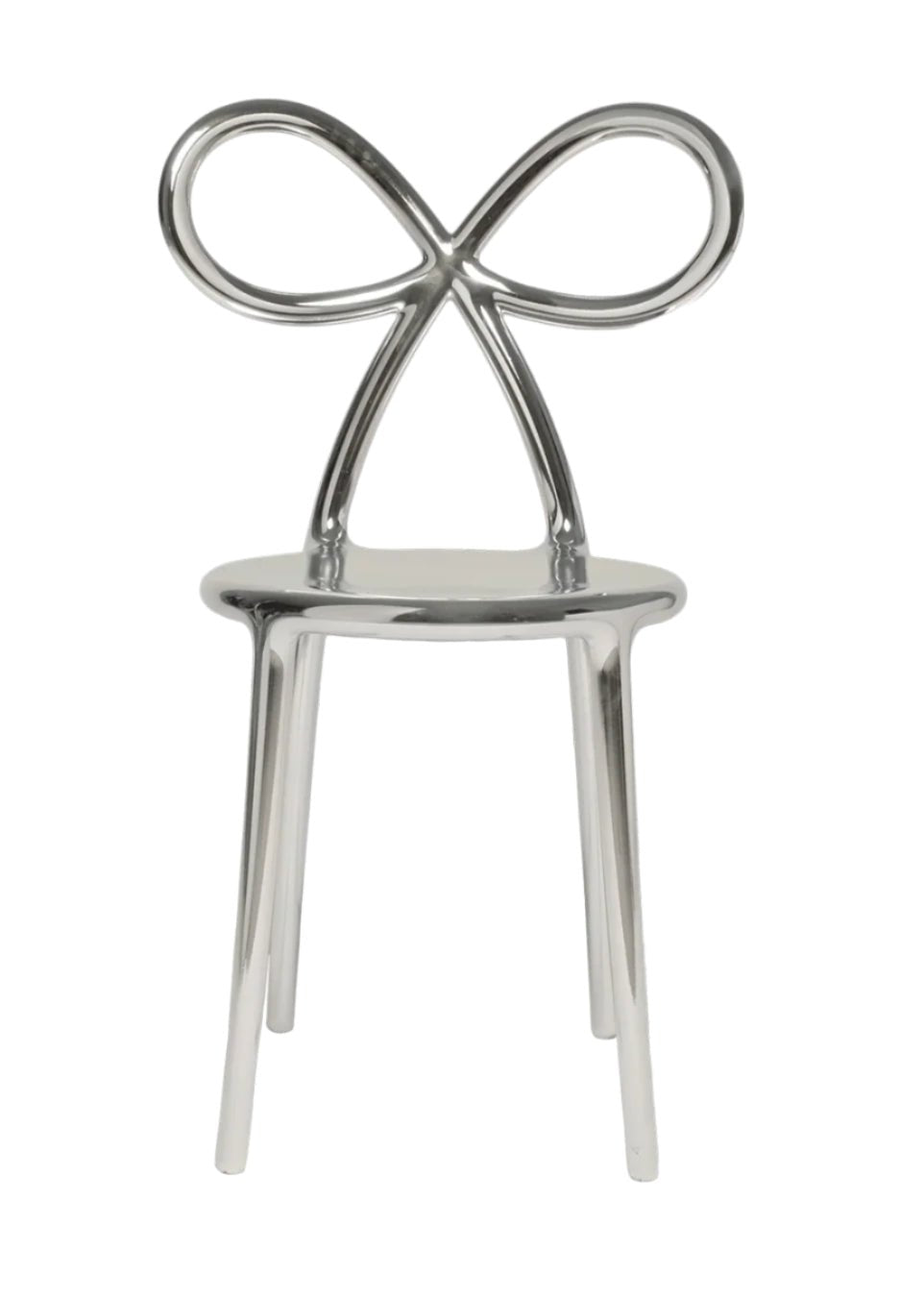 Qeeboo Ribbon Chair Metal Set of 2 - Modern Sculptural Dining Chairs for Living Room, Bedroom & Office Decor