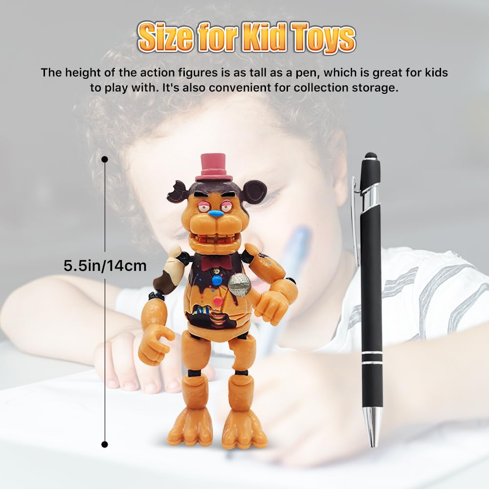 6-Piece Action Figure Set with Ball Joint Connection - 5.5