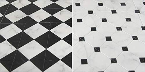 Aizulhomey Miniature Dollhouse Double-Sided Floor Tile - Black & White 3.9 Inch - OB11 Blythe Doll Accessory for Realistic Dollhouse Decoration | Perfect for DIY Dollhouse Scenes, Miniature Room Displays & Collectible Doll Displays