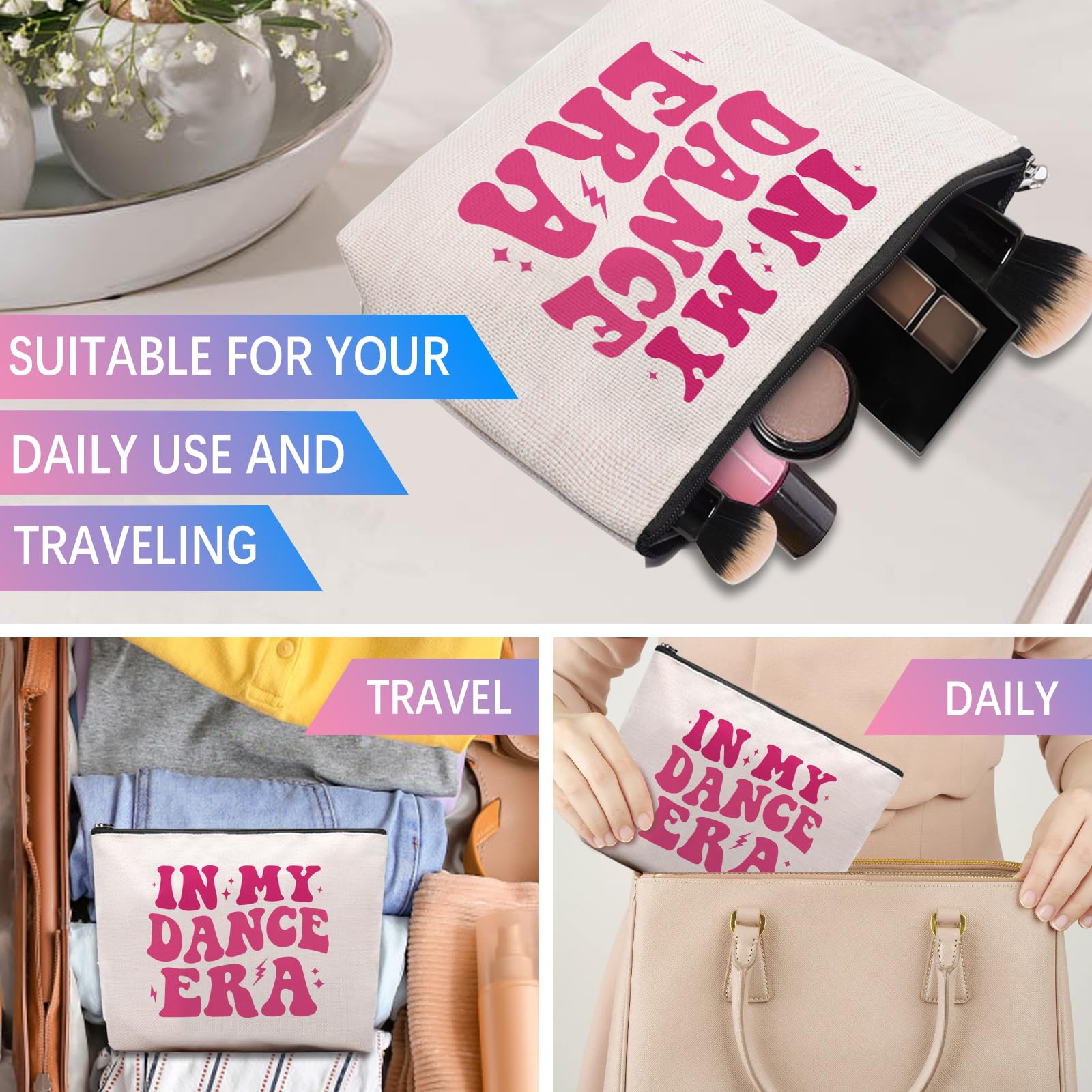 Dancer Gifts Makeup Cosmetic Bag - In My Dance Era Essentials for Women, Perfect for Dance Team Coaches, Teachers & Birthday Presents, Ideal for Dance Classes, Rehearsals & Performances