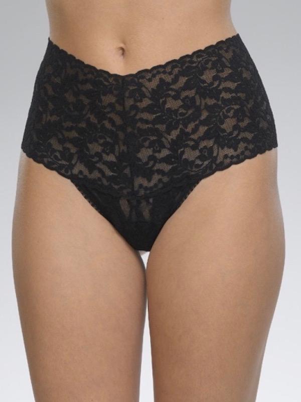 Vintage High Waisted Sheer Lace Thong Panties for Women - Sexy Retro Underwear for Date Night & Boudoir Photography