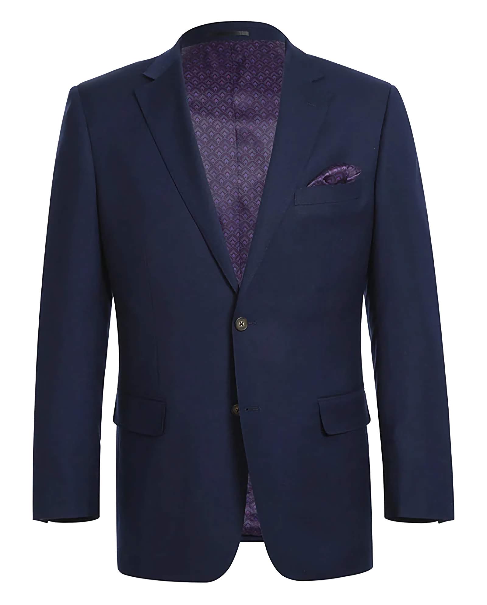 Premium Wool Regular Fit Blazer for Men - Dark Navy Solid Color | Business Attire & Formal Occasions