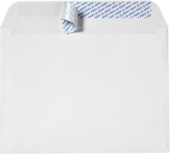 LUXPaper 10 x 13 Booklet Envelopes - Self Seal Peel & Press White Envelopes, 28lb Text Weight, Pack of 500 | Perfect for Mailing, Wedding Invitations, Business Correspondence & Office Use