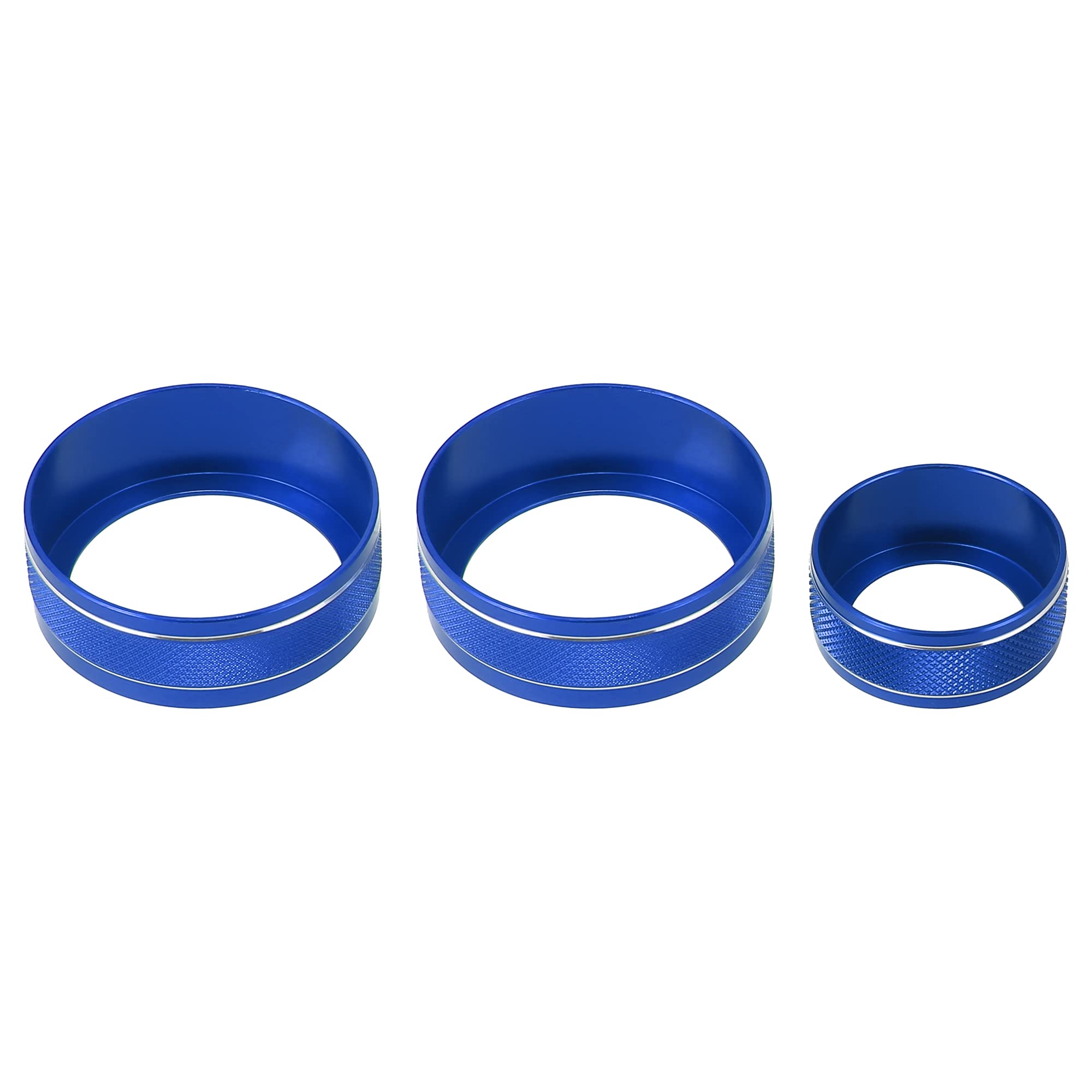 X AUTOHAUX 3-Piece Aluminum Alloy AC Climate Control Knob Cover for Subaru Forester/Impreza/Crosstrek 2019-2021 - Blue HVAC Switch Decor - Upgrade Your Car Interior Accessories for a Stylish Driving Experience