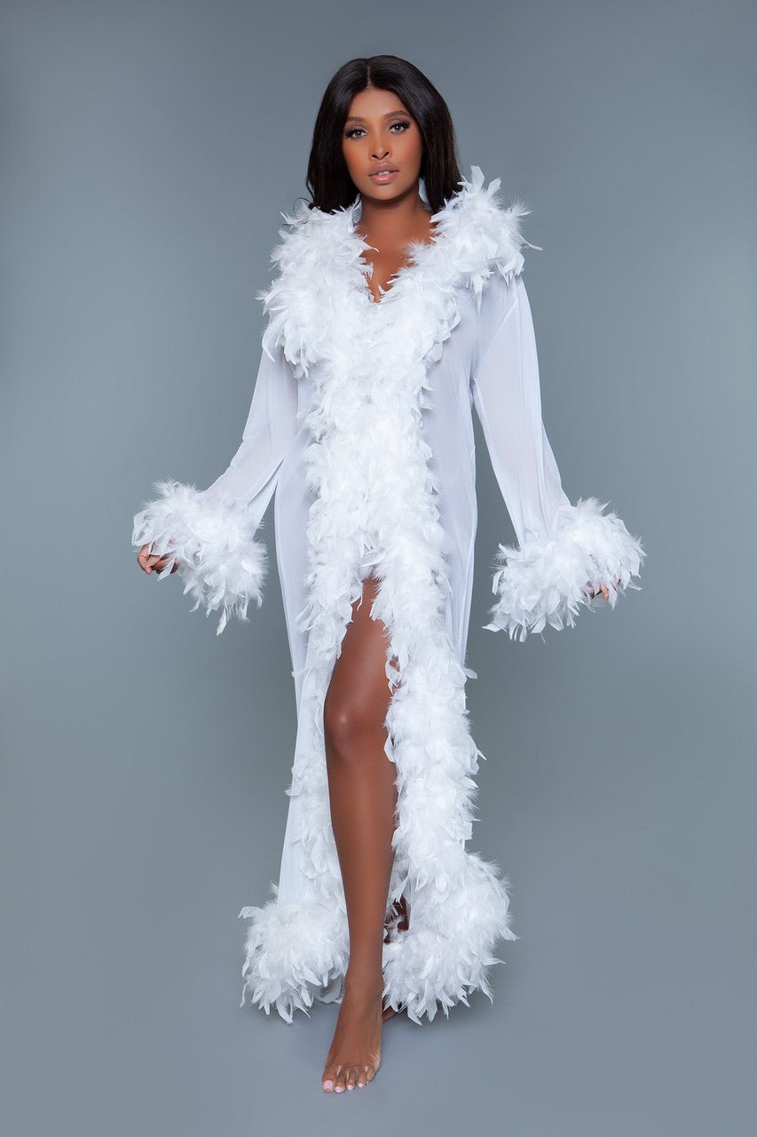 BeWicked Women's Glamour Robe BW834 - Sexy Satin Lingerie Robe for Women - Perfect for Boudoir, Bridal Shower & Romantic Nights