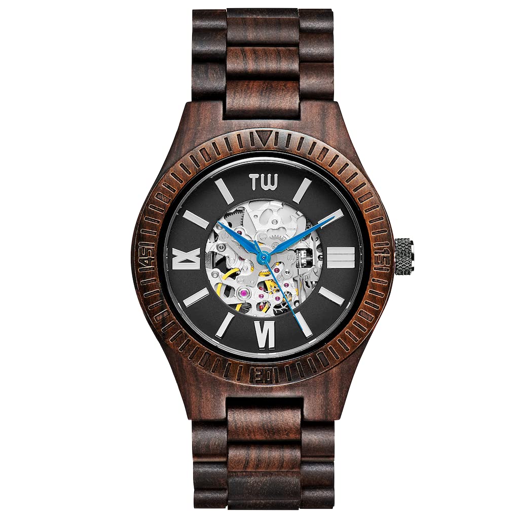 Premium TruWood Men's Automatic Wooden Watch with Natural Wood Band - Stylish Eco-Friendly Wristwatch for Business, Casual Wear & Outdoor Activities