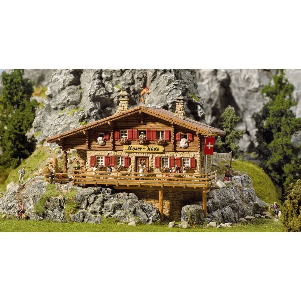 Faller HO Scale Moser Chalet Plastic Model Building Kit - Perfect for Train Layouts, Dioramas & Collectors
