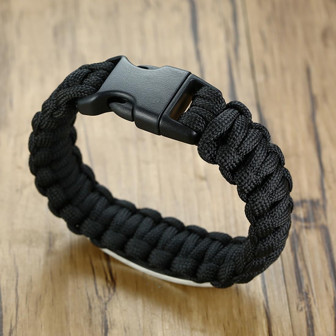 Men's Philippians 4:13 Paracord Bracelet - Stainless Steel Survival Cuff for Hiking & Camping