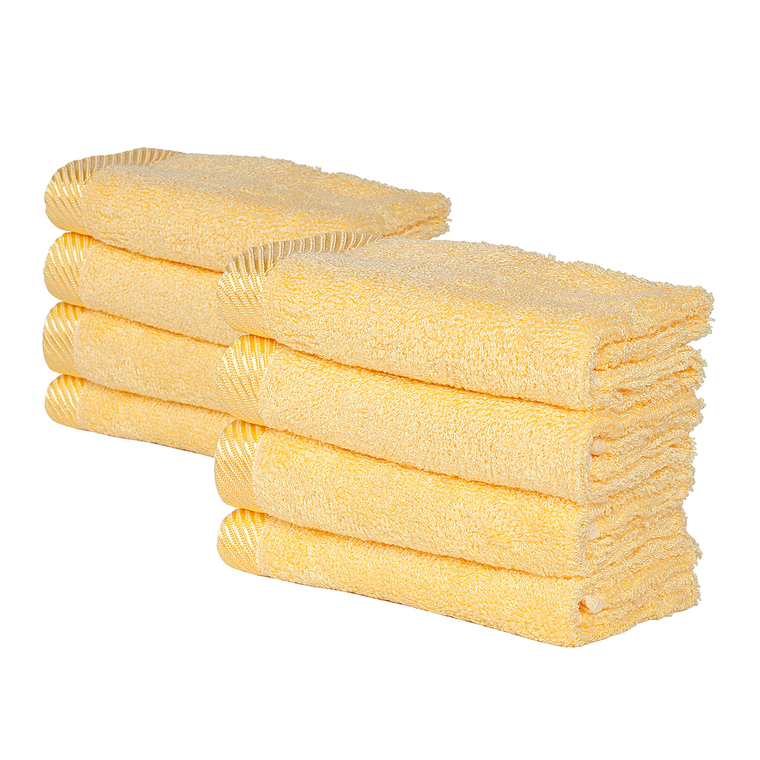 8-Pack Super Soft Rayon Baby Washcloths for Newborns, Infants & Kids - Gentle Bath Towels for Face and Body Care (Yellow) | Perfect for Bath Time, Diaper Changes & Sensitive Skin Care