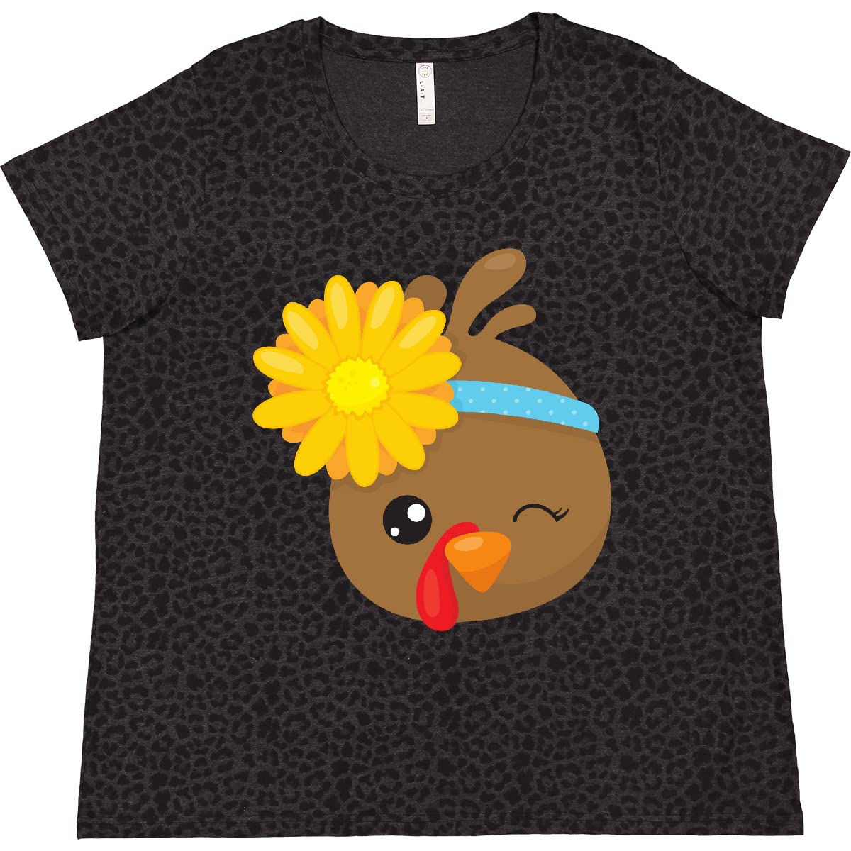 Inktastic Cute Brown Turkey Women's Plus Size T-Shirt - Comfortable Thanksgiving Holiday Apparel for Casual Wear & Family Gatherings