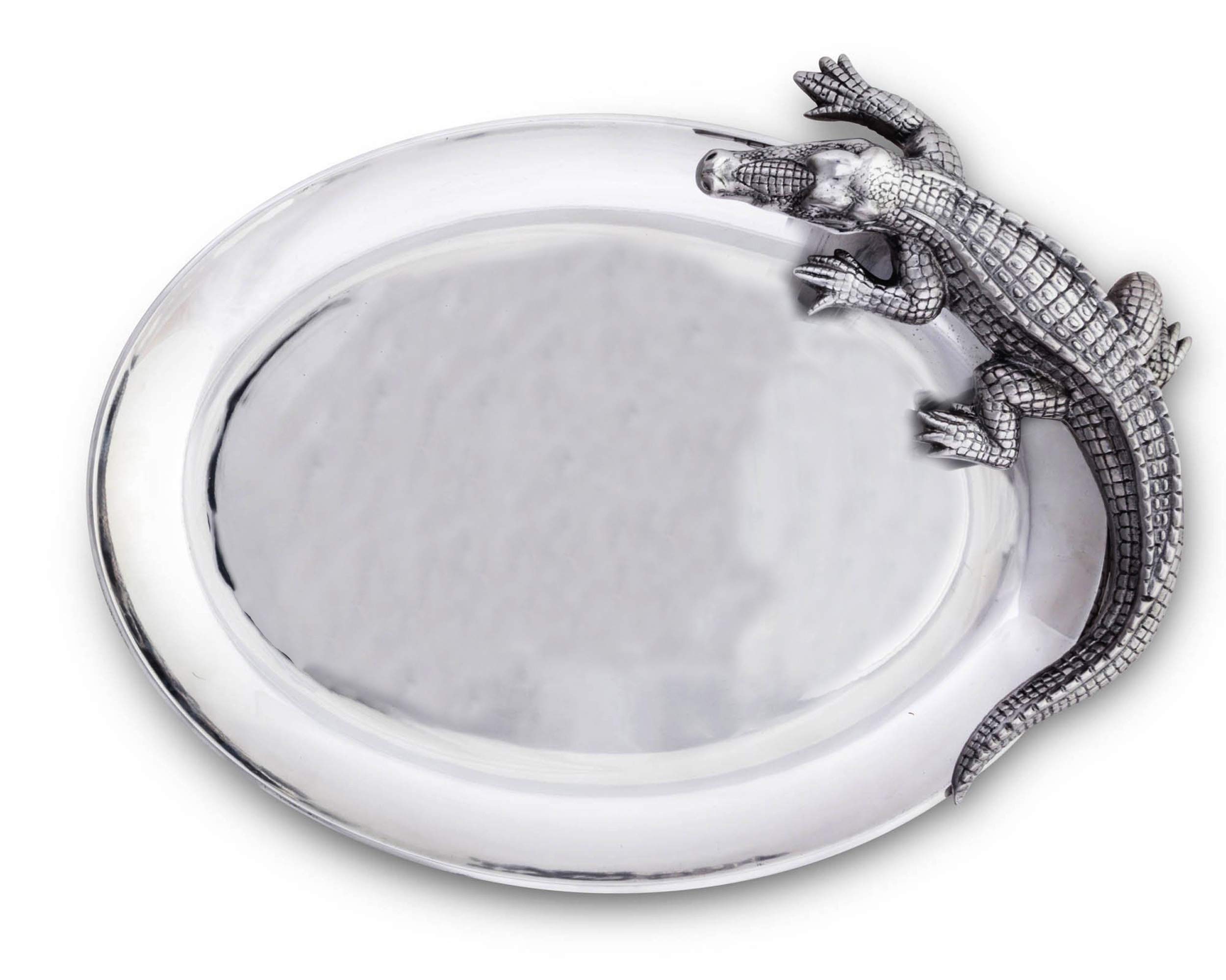 Arthur Court Designs Aluminum Alligator Oval Serving Platter - 14