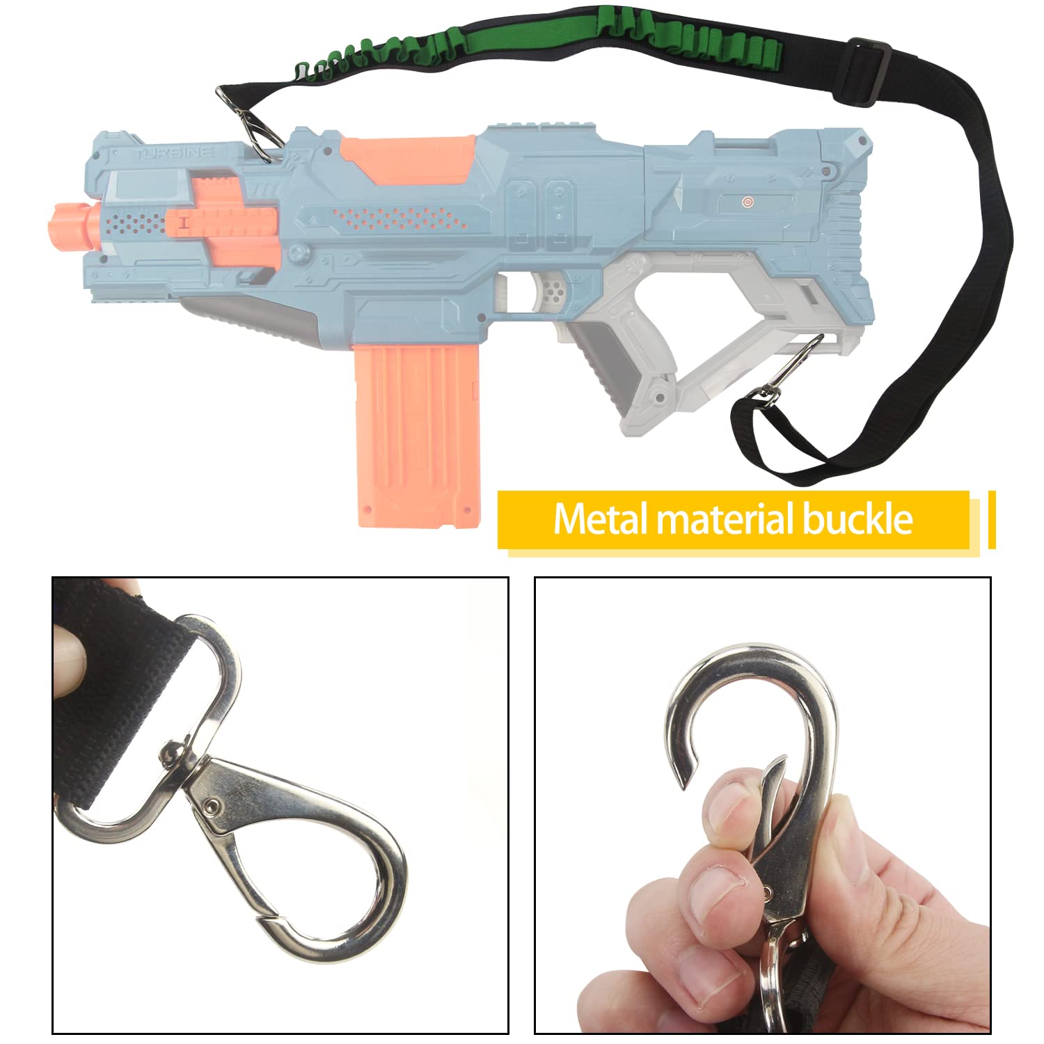 EKIND Toy Gun Bullet Shoulder Strap Darts Bandolier Kit - 2 Point Tactical Ammo Storage Holder for Nerf Elite Blasters (Green) | Perfect for Nerf Battles, Cosplay & Outdoor Shooting Games