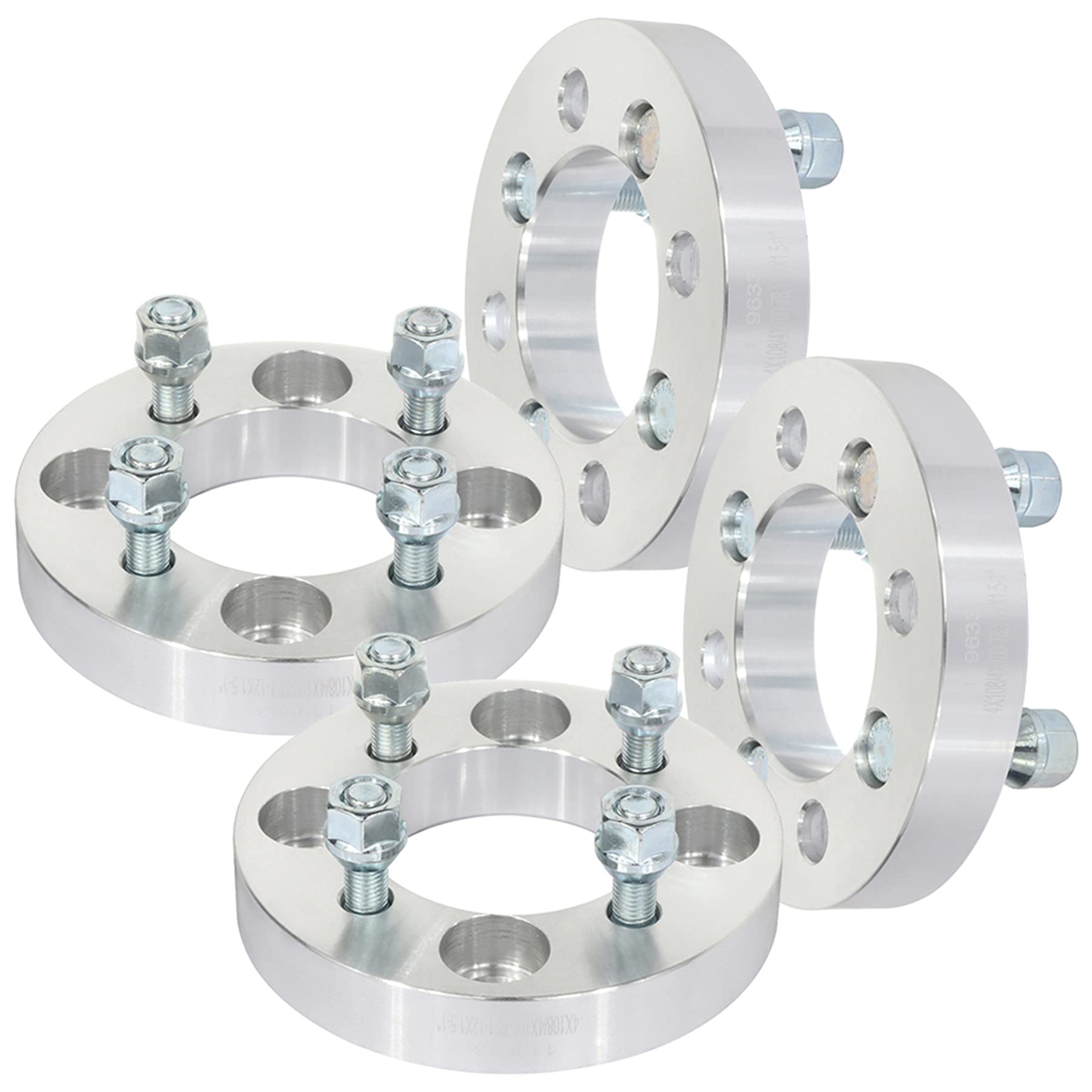 SCITOO 4x108 to 4x100 Wheel Adapters 1 Inch 4 Lug 12x1.5 Studs 78.1mm Bore - Compatible with Ford Escort (1981-1990), Fiesta (2000-2011), Focus (2011-2019) - 4Pcs Wheel Spacers for Enhanced Stance & Performance