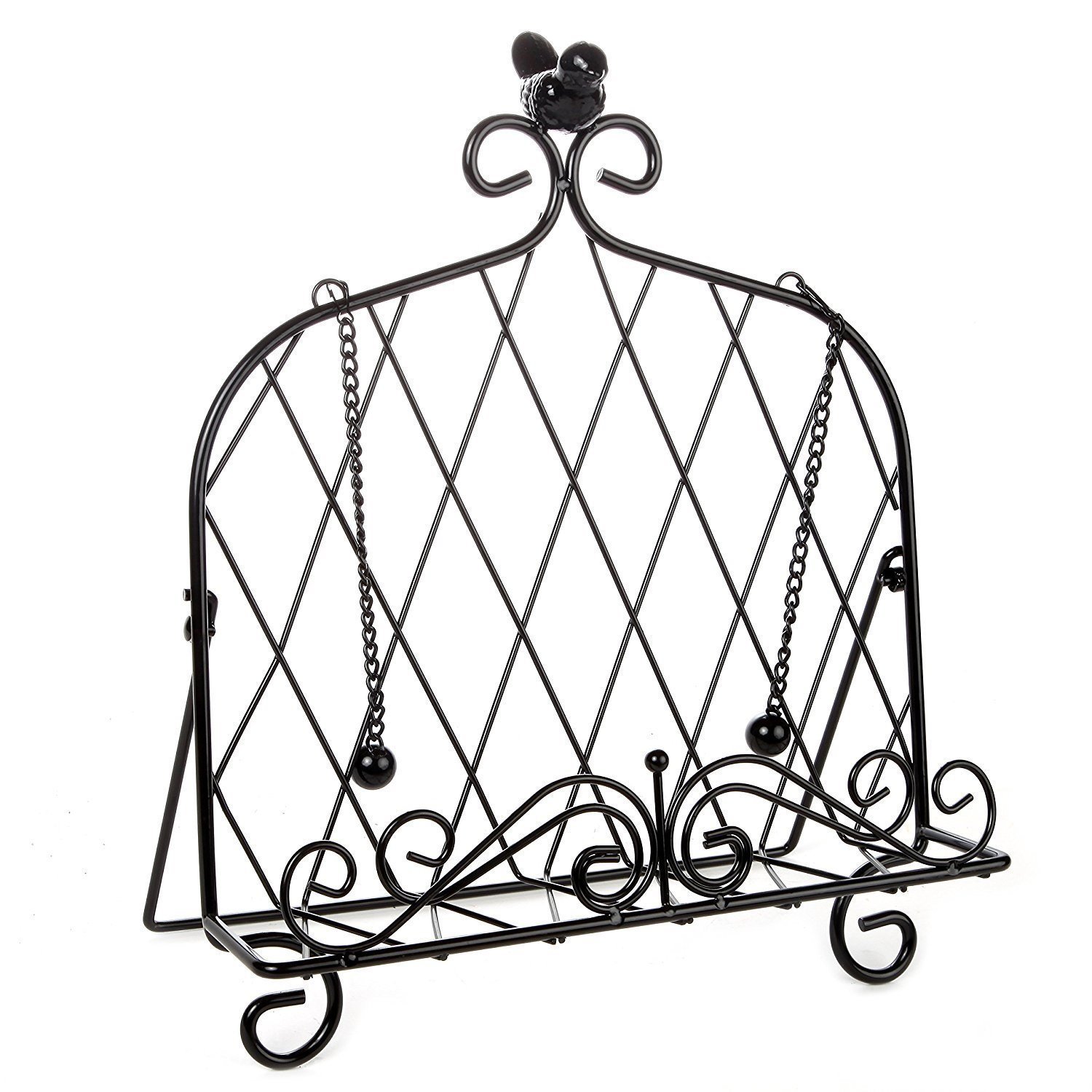 Sturdy Iron Cookbook Stand with Decorative Bird Design - Perfect for Kitchen, Baking, and Recipe Reading - Heavy Duty Book Holder for Cooks & Bakers