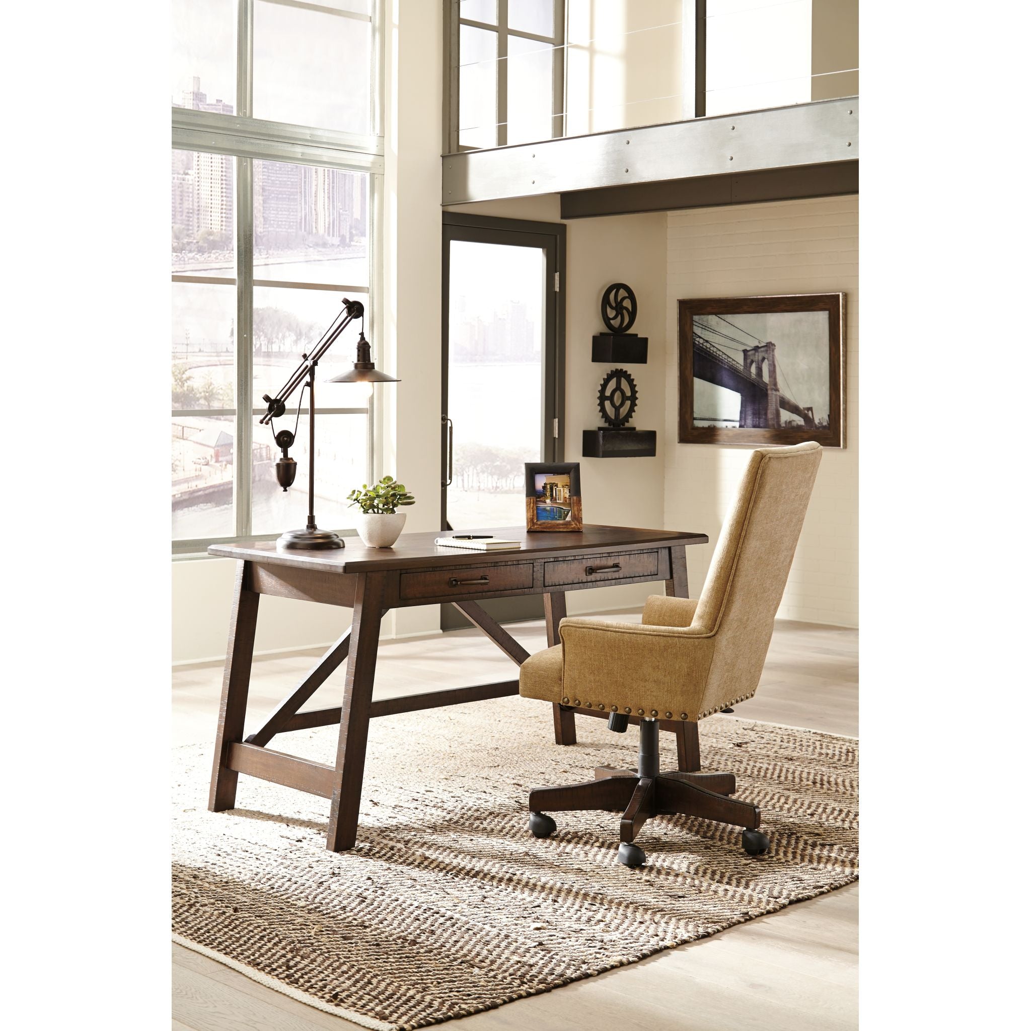 Baldridge Ergonomic Office Chair - Light Brown Leather Executive Desk Chair for Home & Office Comfort - Perfect for Long Work Hours & Gaming Sessions