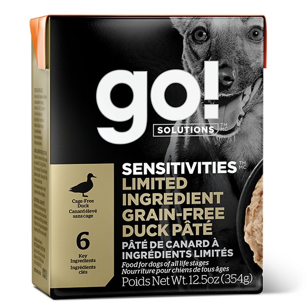 Go! Sensitivities Limited Ingredient Diet Duck Formula Grain-Free Dog Food - 12.5oz (354g) Tetra Pak - Hypoallergenic & Digestive Support for Dogs with Food Sensitivities | Perfect for Sensitive Stomachs & Allergy Relief