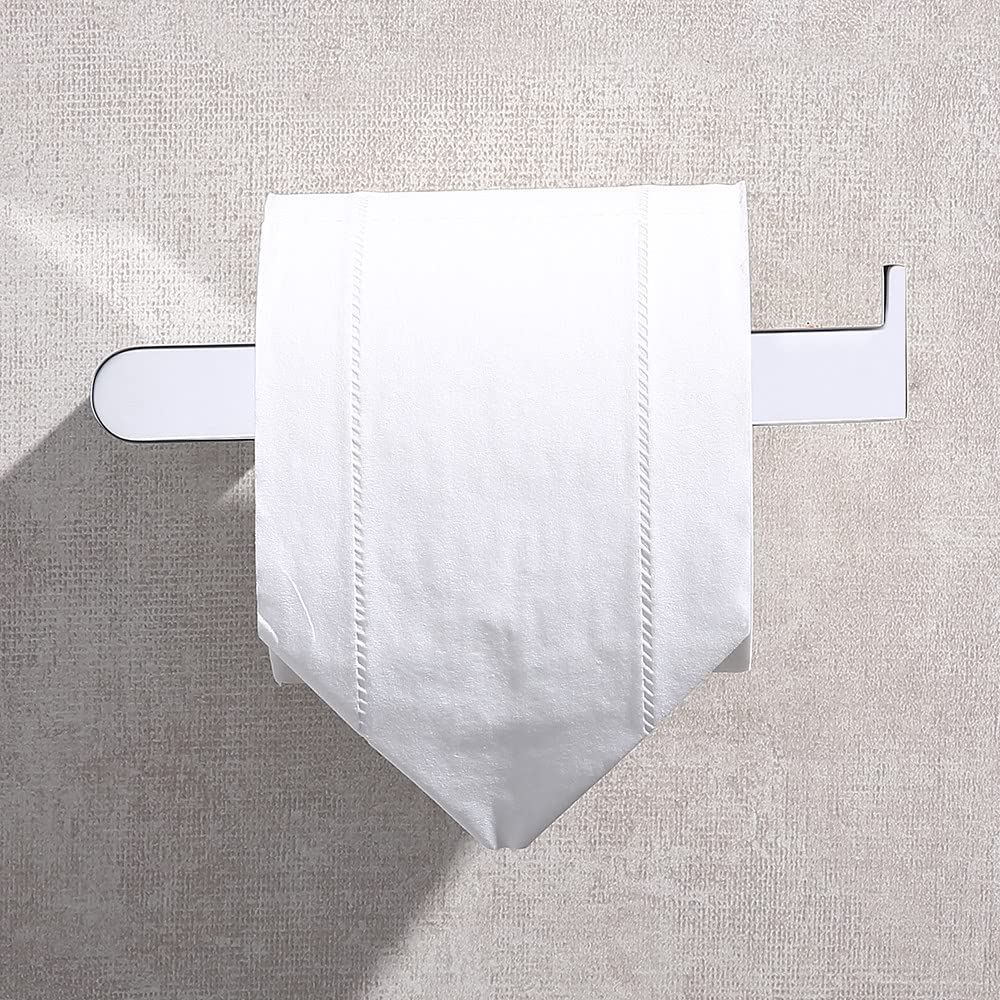 Heavy Duty Stainless Steel Toilet Paper Holder - Wall Mount Bathroom Tissue Roll Hanger - Chrome Finish WC Accessory for Home, Office & Commercial Use