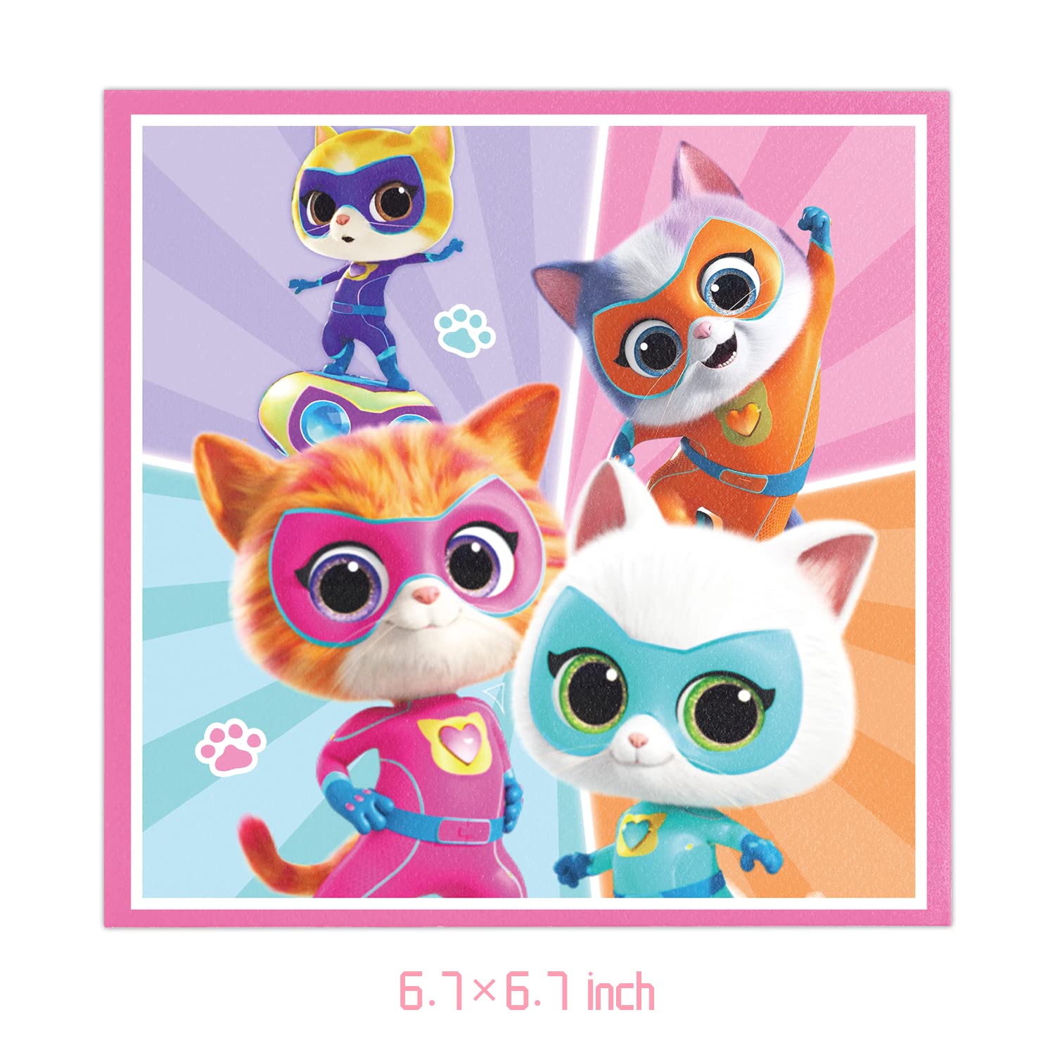 Super Kitties Birthday Party Supplies - 40-Pack Includes 20 Plates & 20 Napkins for Kids Birthday Decorations - Perfect for Themed Parties, Baby Showers & Celebrations