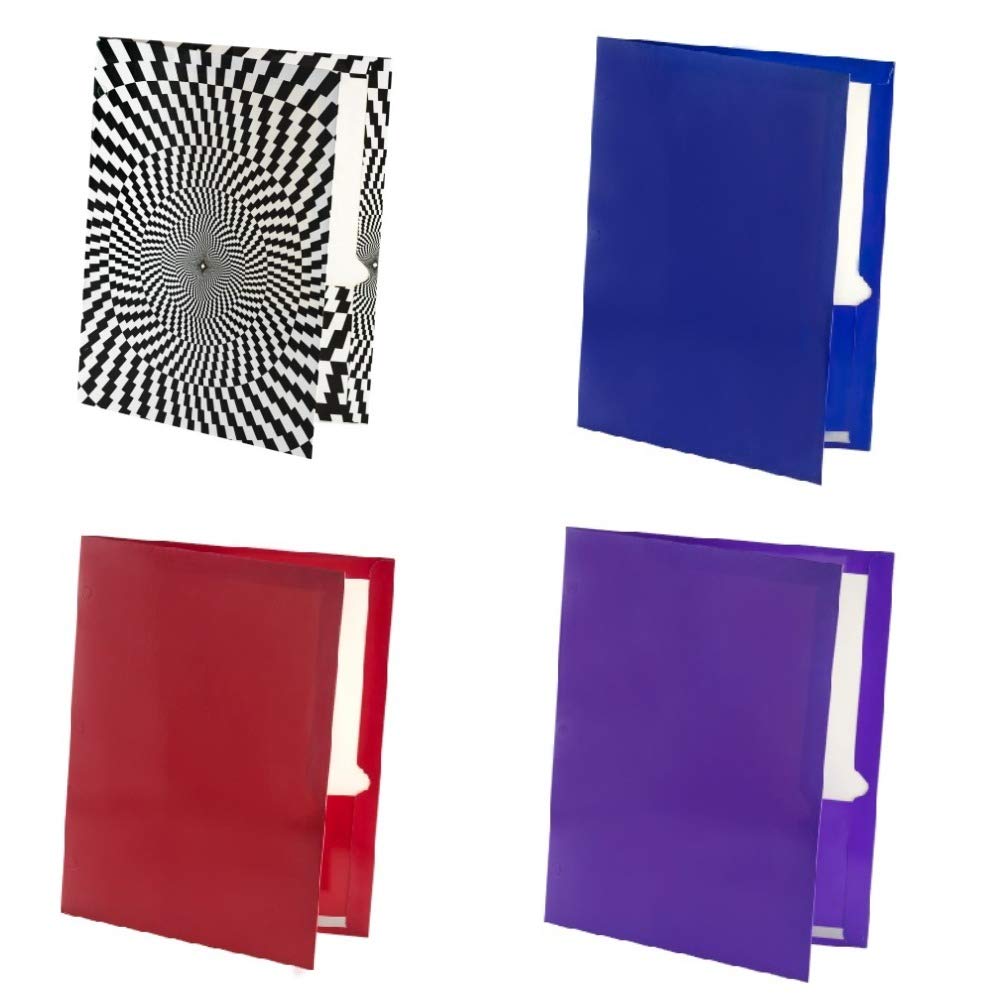 Premium 2-Pocket Laminated Folders 4-Pack - 3-Hole Punched, 12.5