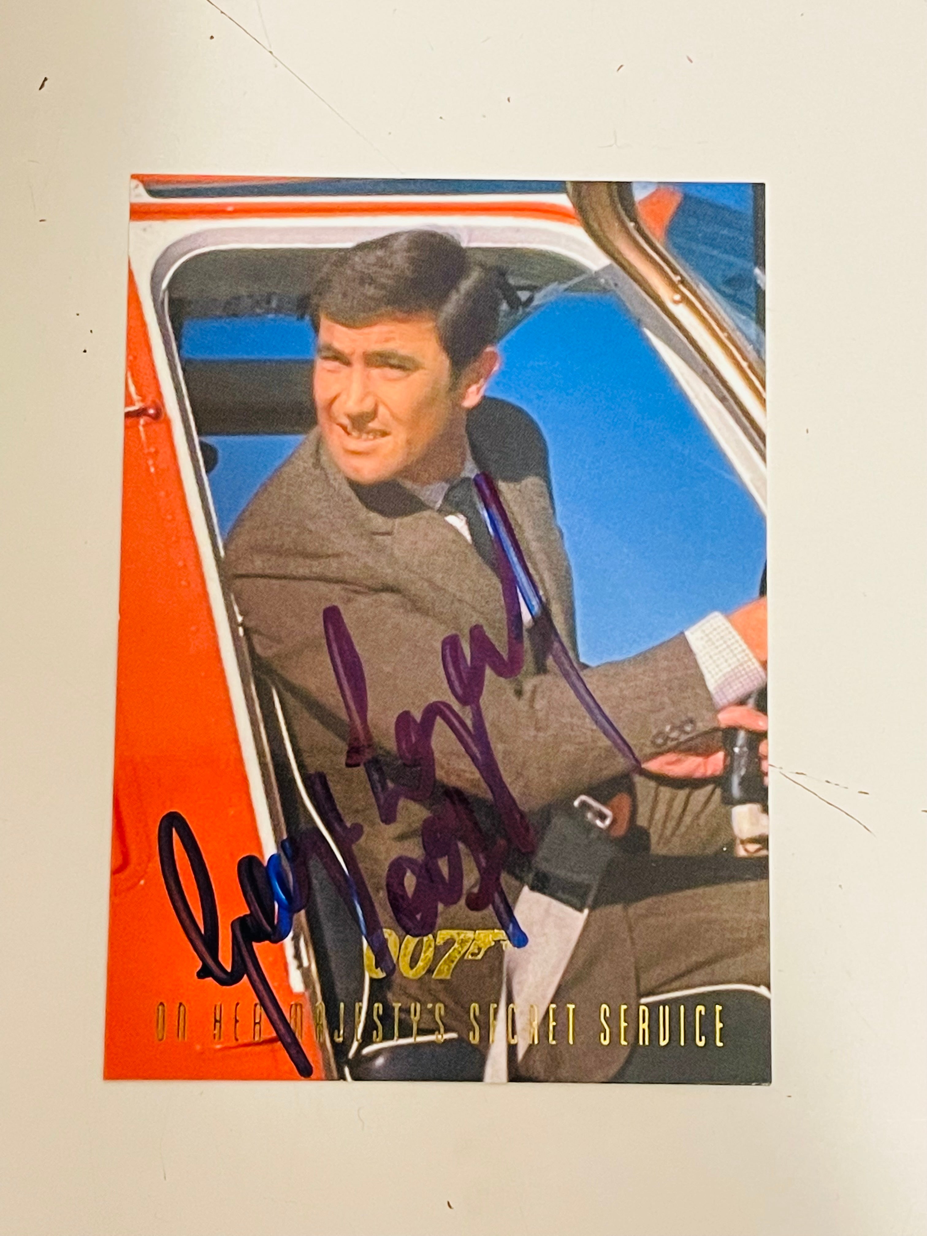 Rare James Bond George Lazenby Autographed Trading Card with Certificate of Authenticity (COA) - Perfect for Movie Memorabilia Collectors & 007 Fans Display