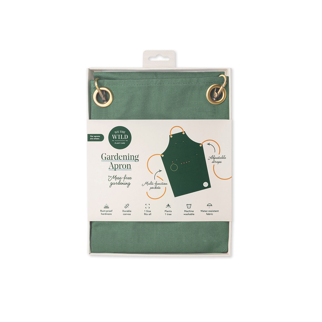 We The Wild Gardening Apron - Durable & Waterproof for Planting, Harvesting & Outdoor Work - Perfect for Gardeners, Farmers & DIY Enthusiasts