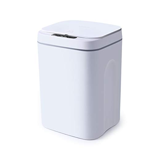Smart Automatic Induction Trash Can 16L - Self-Sealing Self-Changing Touch-Free Garbage Bin with LED Lights (Space Gray) for Kitchen, Bathroom & Office Waste Disposal