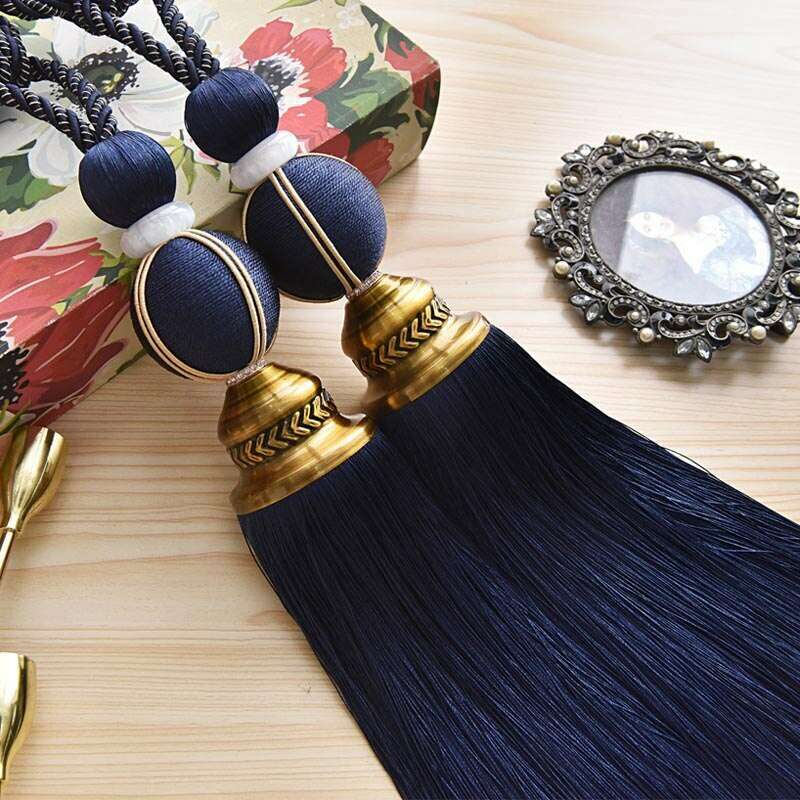 Luxury Fringe Tiebacks for Curtains - Elegant Detailed Home Decor for Living Room, Bedroom & Windows