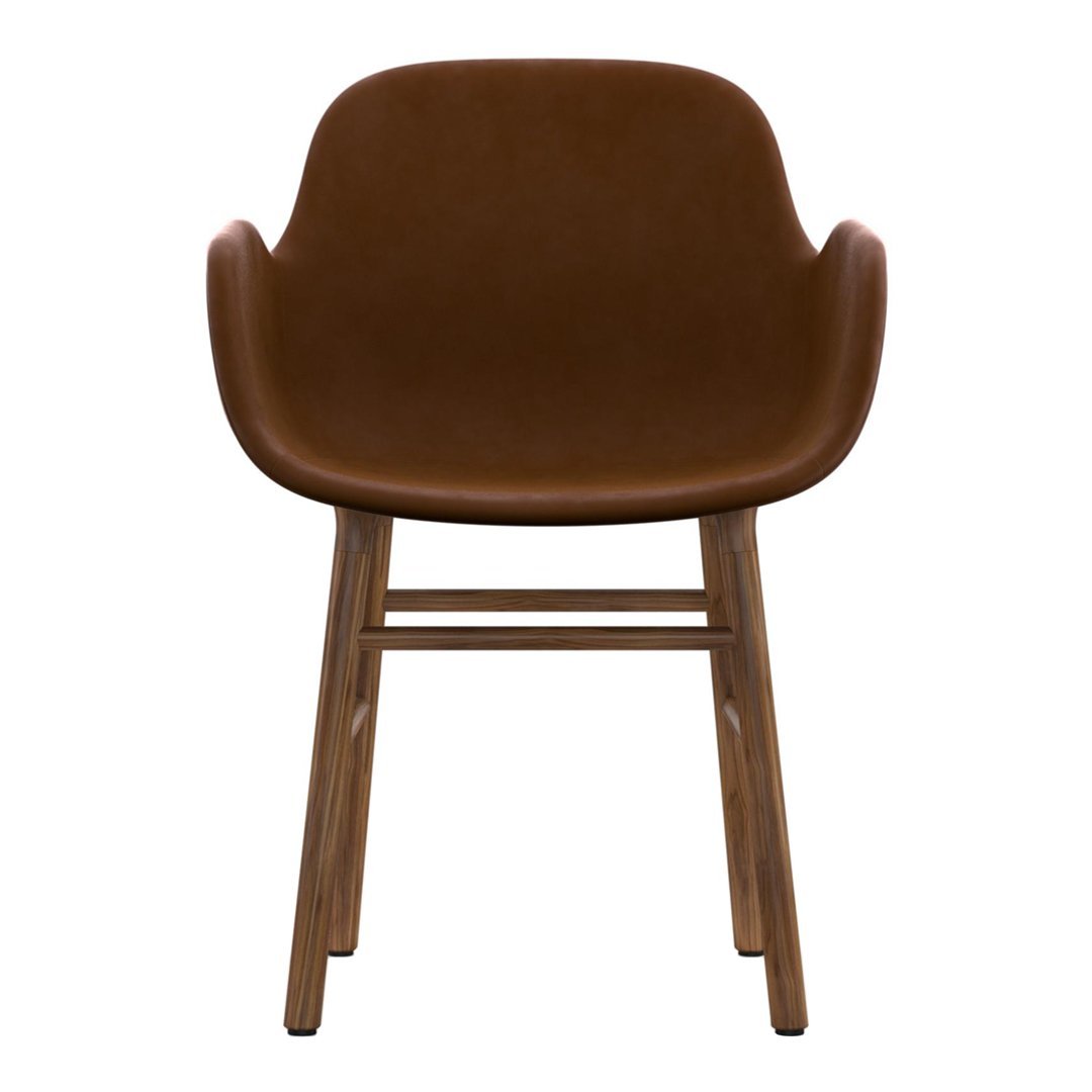 Modern Upholstered Form Armchair with Wooden Legs - Perfect for Living Room, Office, or Lounge Decor