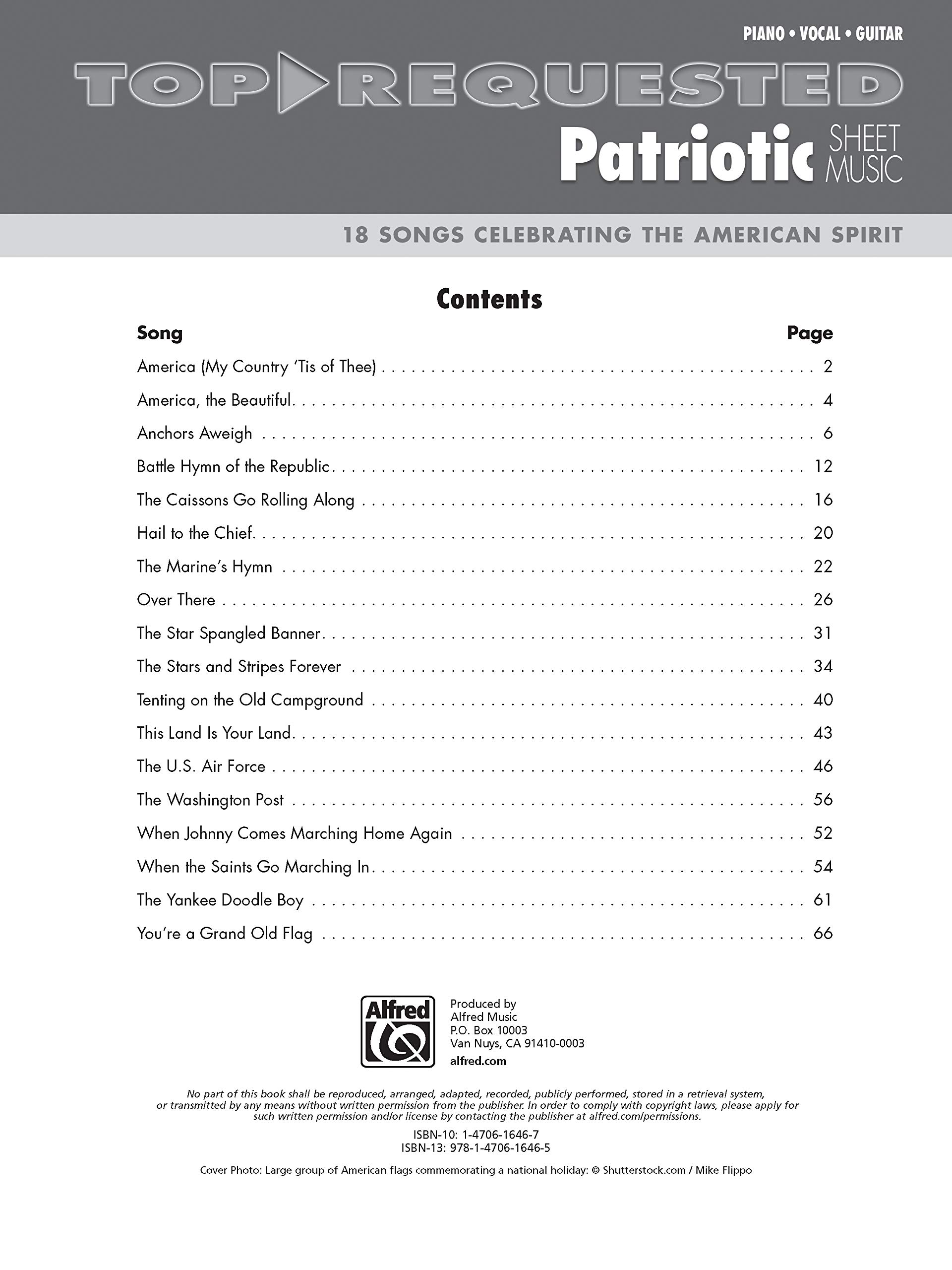 Best Patriotic Sheet Music Collection - 18 Popular American Songs for Piano & Voice | Perfect for Independence Day, Memorial Day & National Celebrations