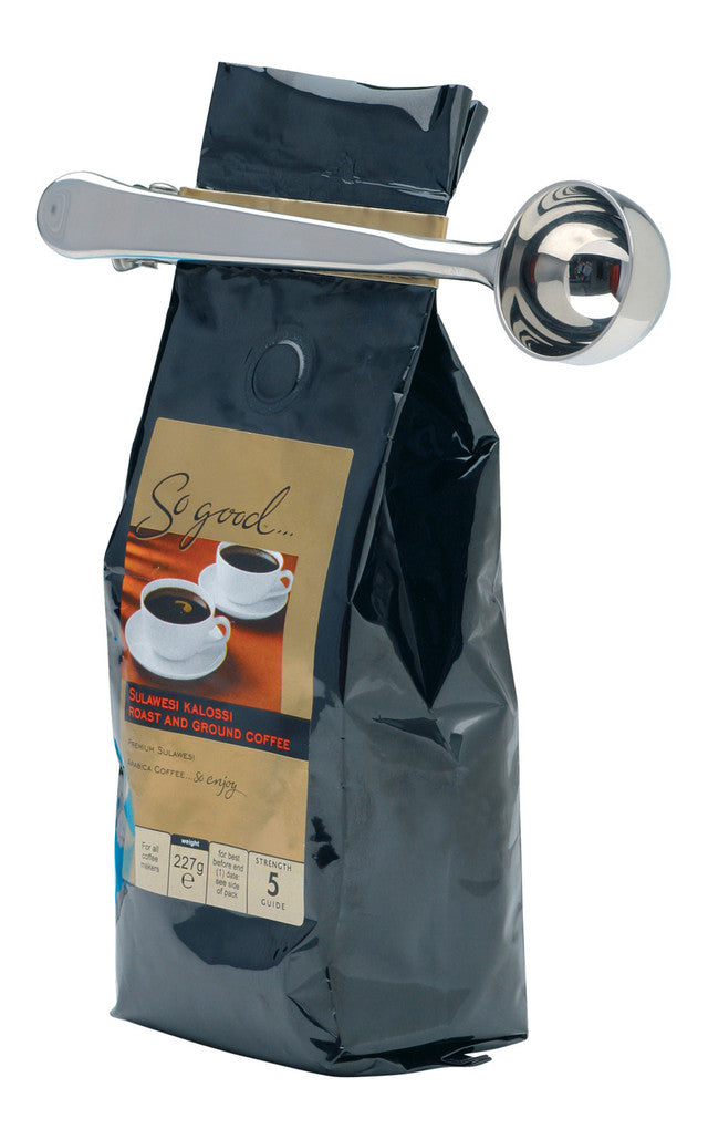 Stainless Steel Coffee Measuring Spoon & Bag Clip - Perfect for Coffee Brewing, Kitchen Storage & Travel Accessories