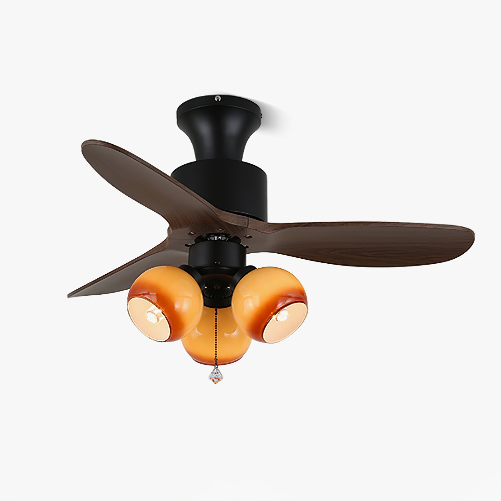 Amberglo Vintage Ceiling Fan with Light Kit - Energy Efficient Retro Style Fan for Living Room, Bedroom, or Patio - Perfect for Home Cooling and Decoration