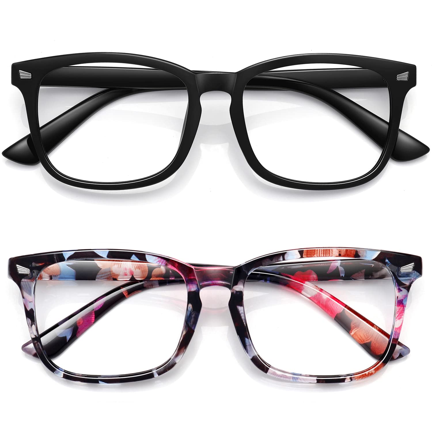 WOWSUN Unisex Stylish Nerd Non-Prescription Glasses - Clear Lens Fashion Eyewear Frames for Men & Women | Perfect for Cosplay, Costume Parties & Everyday Fashion Accessory