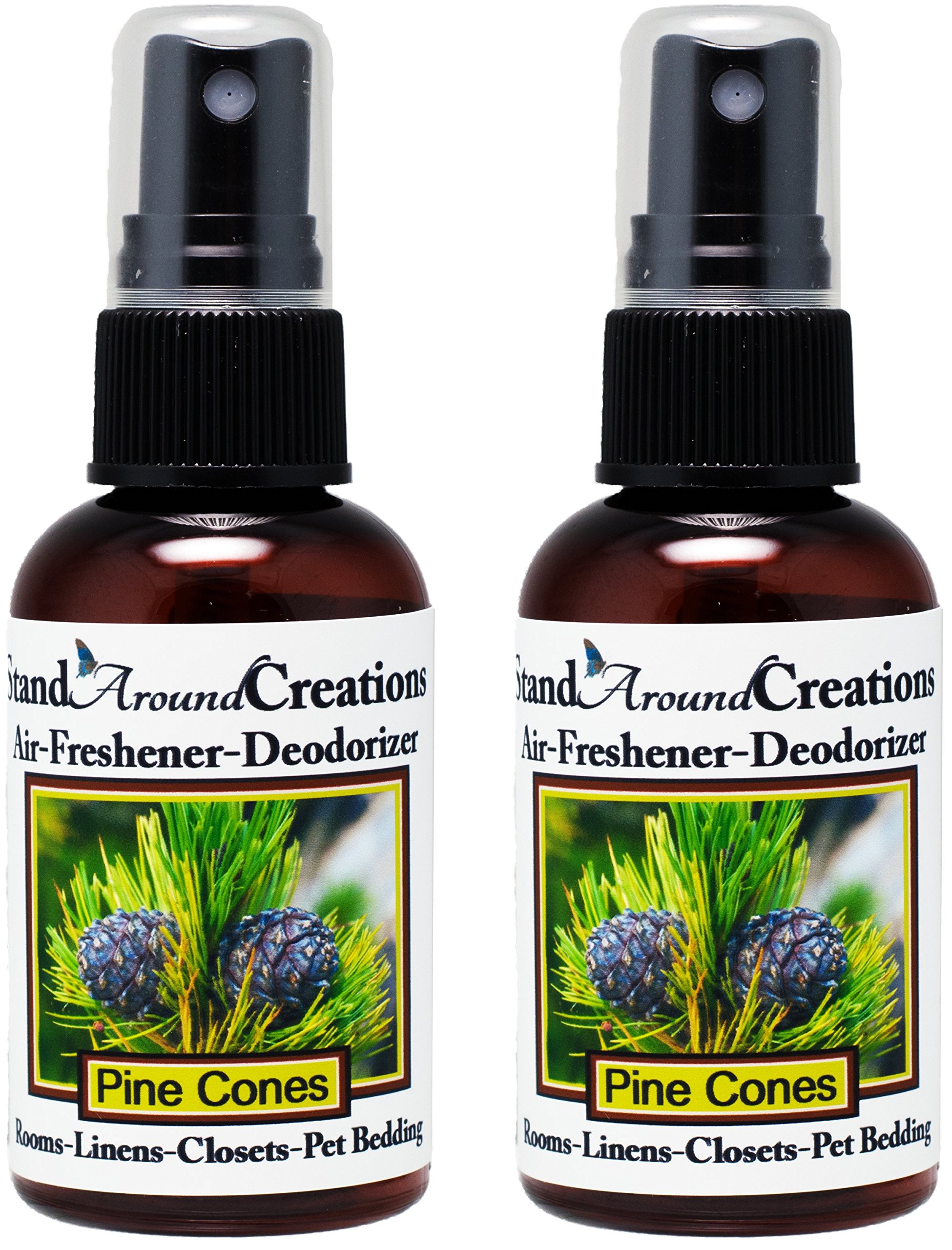 2-Pack Concentrated Room & Linen Spray - Long-Lasting Air Freshener & Deodorizer with Natural Pine Cone Scent | Perfect for Bedrooms, Bathrooms, Closets & Pet Areas
