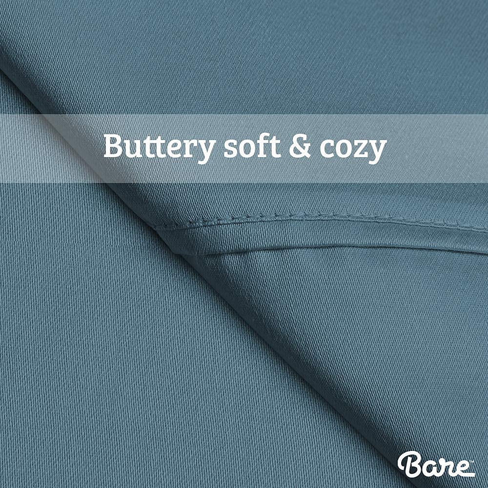 Bare Home 6-Piece Microfiber Sheet Set with 4 Pillowcases - Queen Size Coronet Blue Bedding Bundle | Soft Breathable Sheets for Comfortable Sleep & Hotel-Style Luxury Bedroom Upgrade