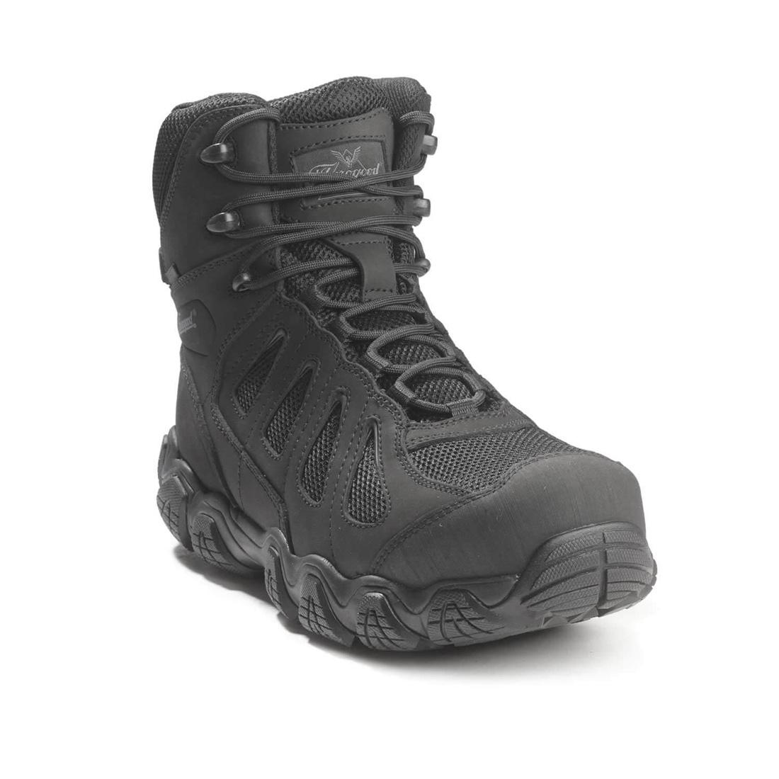 Crosstrex 6 Composite Toe Waterproof Work Boots with Side Zipper - Black - Slip Resistant Safety Shoes for Construction, Hiking & Outdoor Work