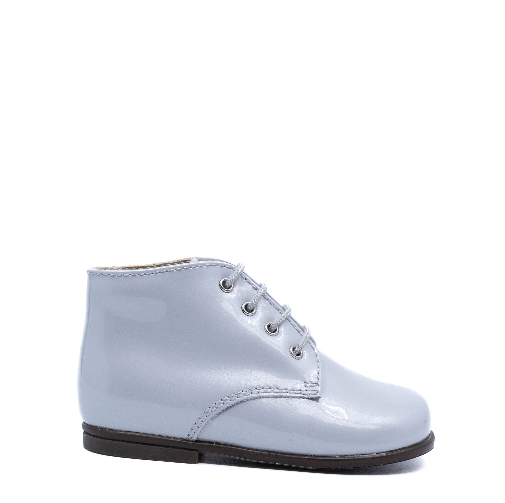 Beberlis Silver Pearl Patent Leather Baby Booties - Soft & Stylish First Walkers for Newborns & Infants - Perfect for Special Occasions, Photo Shoots & Everyday Wear