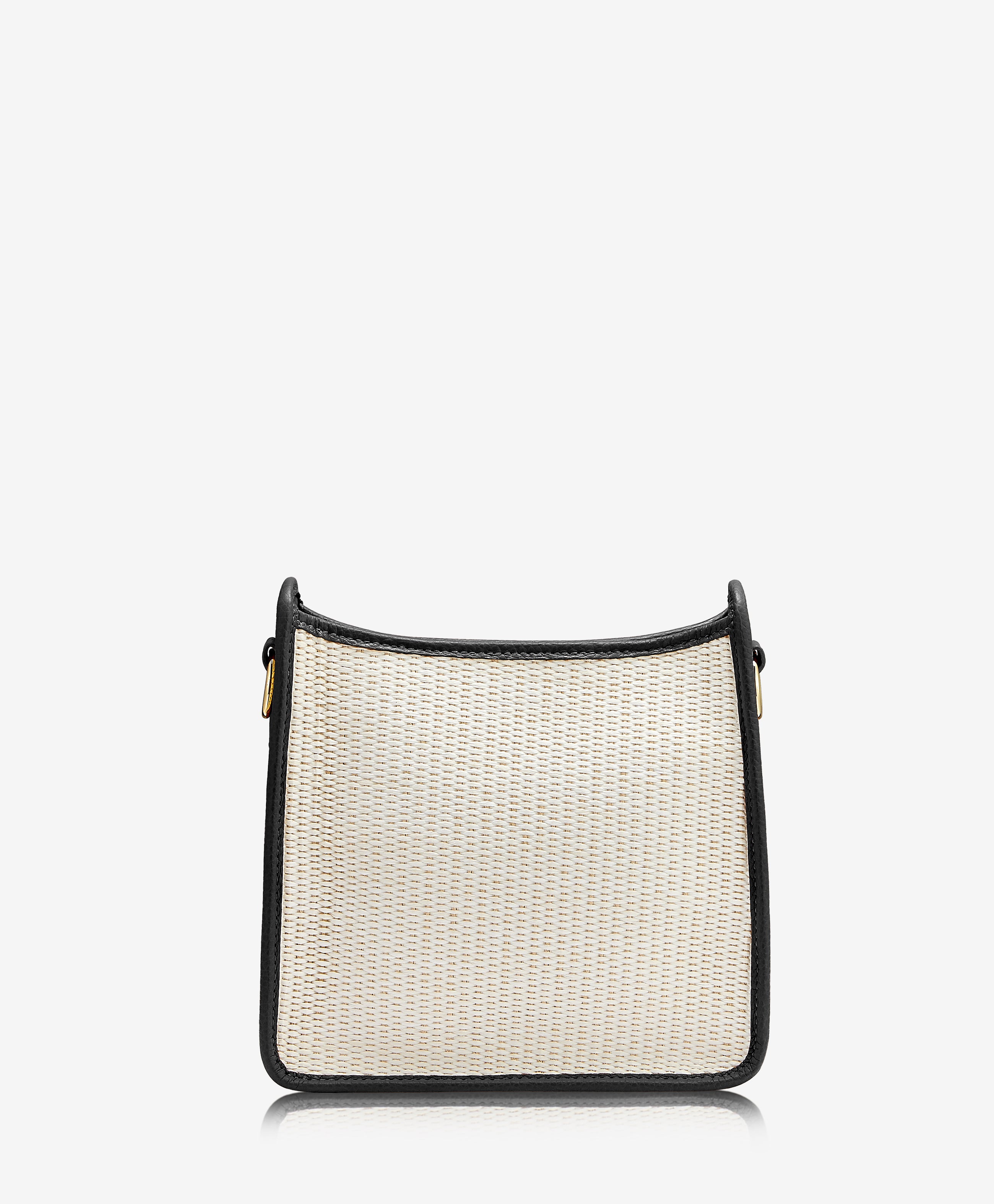 Elle Crossbody Bag - Natural Raffia with Black Leather Trim - Stylish Handbag for Women, Perfect for Beach, Travel, and Everyday Use
