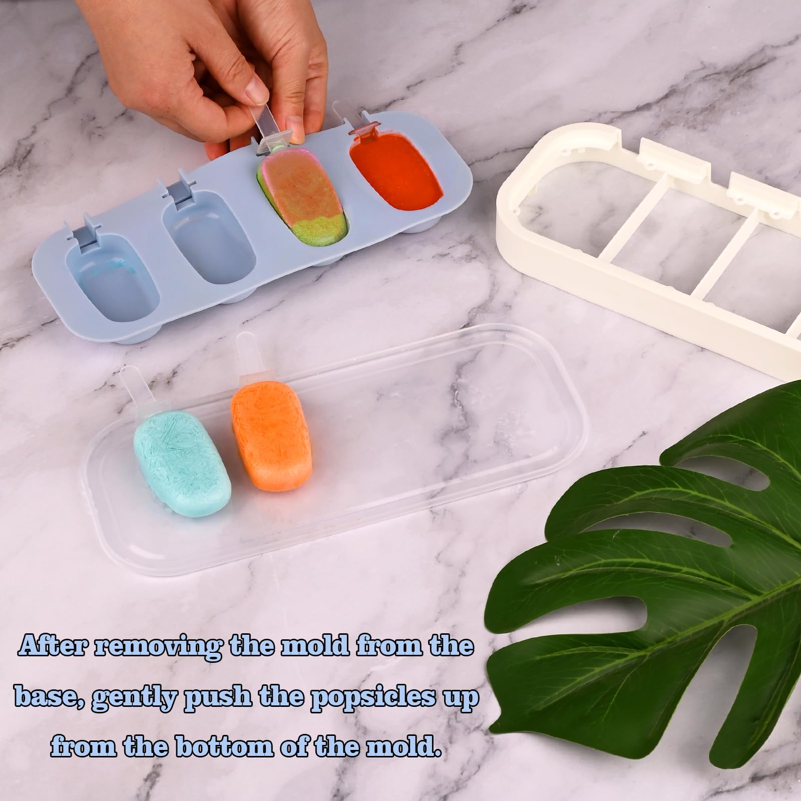 WMKGG 1.2 oz Mini Popsicle Silicone Molds for Kids - 2 Pack Classic Homemade Ice Pop Molds with Sticks & Lid, Stackable BPA-Free Ice Cream Molds for Summer Treats, Birthday Parties & Family Fun