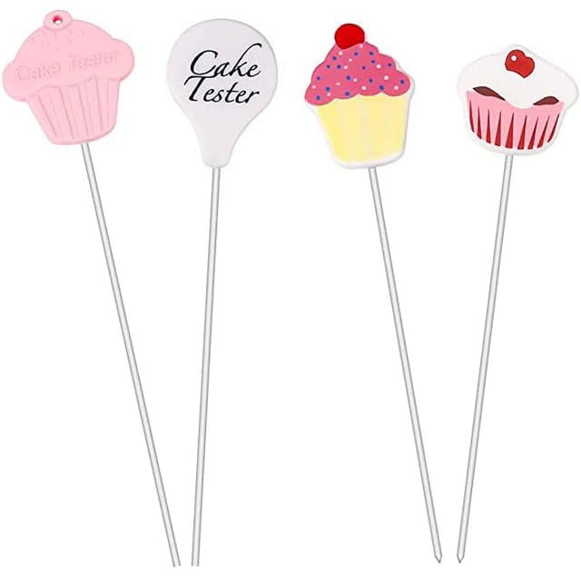 4Pcs Stainless Steel Cake Tester Needles - Reusable Baking Probe Skewers for Perfect Cake Doneness | Essential Kitchen Tool for Home Bakers, Pastry Chefs | Ideal for Christmas Gifts & Stocking Stuffers | Perfect for Birthday Cakes, Cupcakes & Dessert Baking