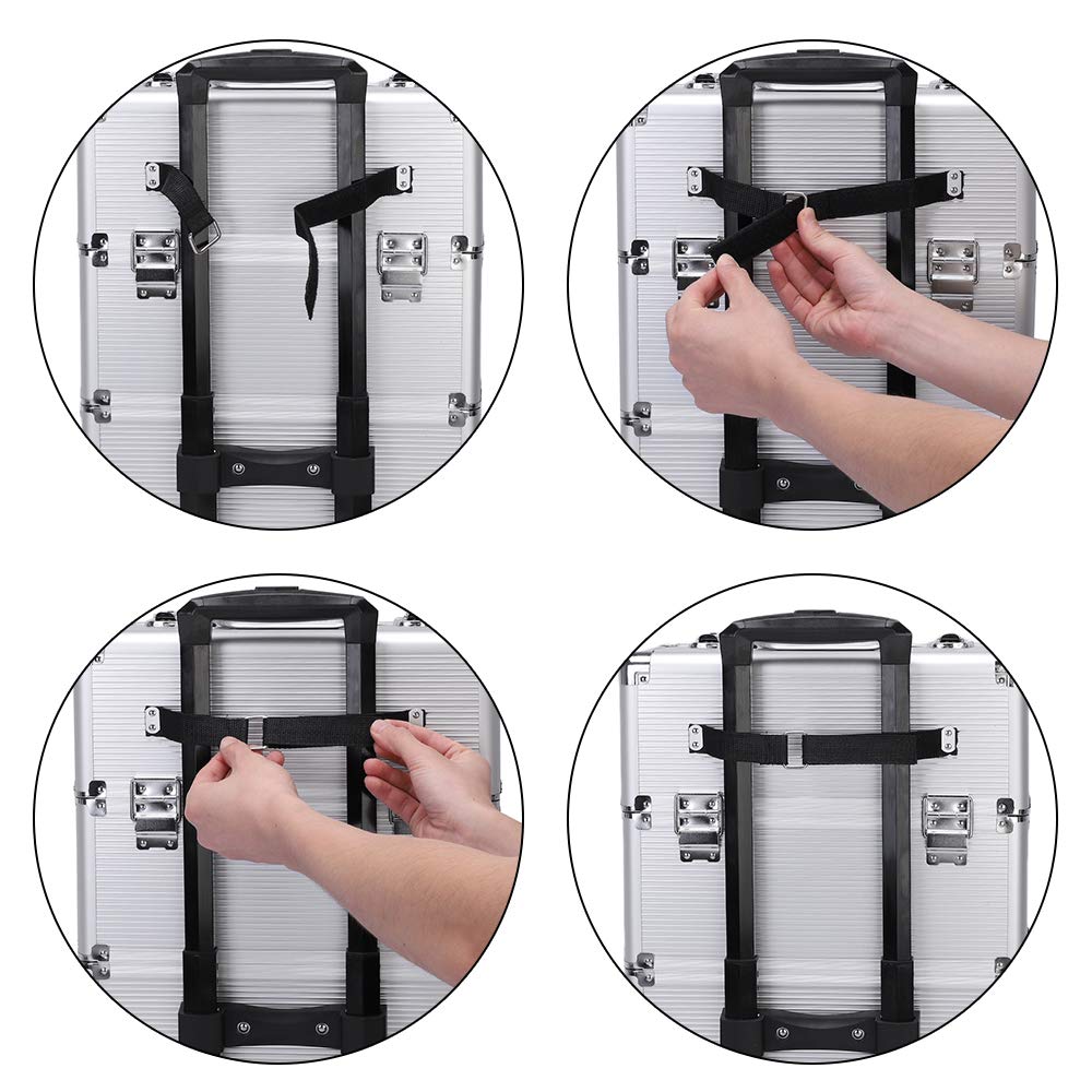 Professional 3-in-1 Rolling Makeup Train Case - Silver Cosmetic & Jewelry Storage Organizer with Wheels | Portable Beauty Trolley for Makeup Artists, Salon Professionals & Travel Use