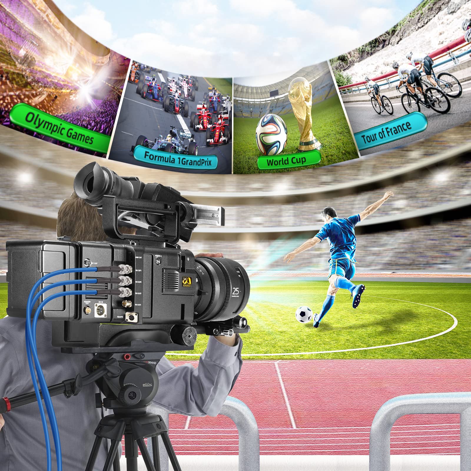 Superbat SDI Cable BNC Cable 75ohm Belden 1694A 100ft - 3G/6G SDI Cable Reel for HD-SDI/3G-SDI/4K/6K Video - Compatible with SDI Recorders, Cameras, Monitors, Converters, Routers & Broadcast Equipment - Ideal for Professional Video Production, Live Streaming & Studio Setups