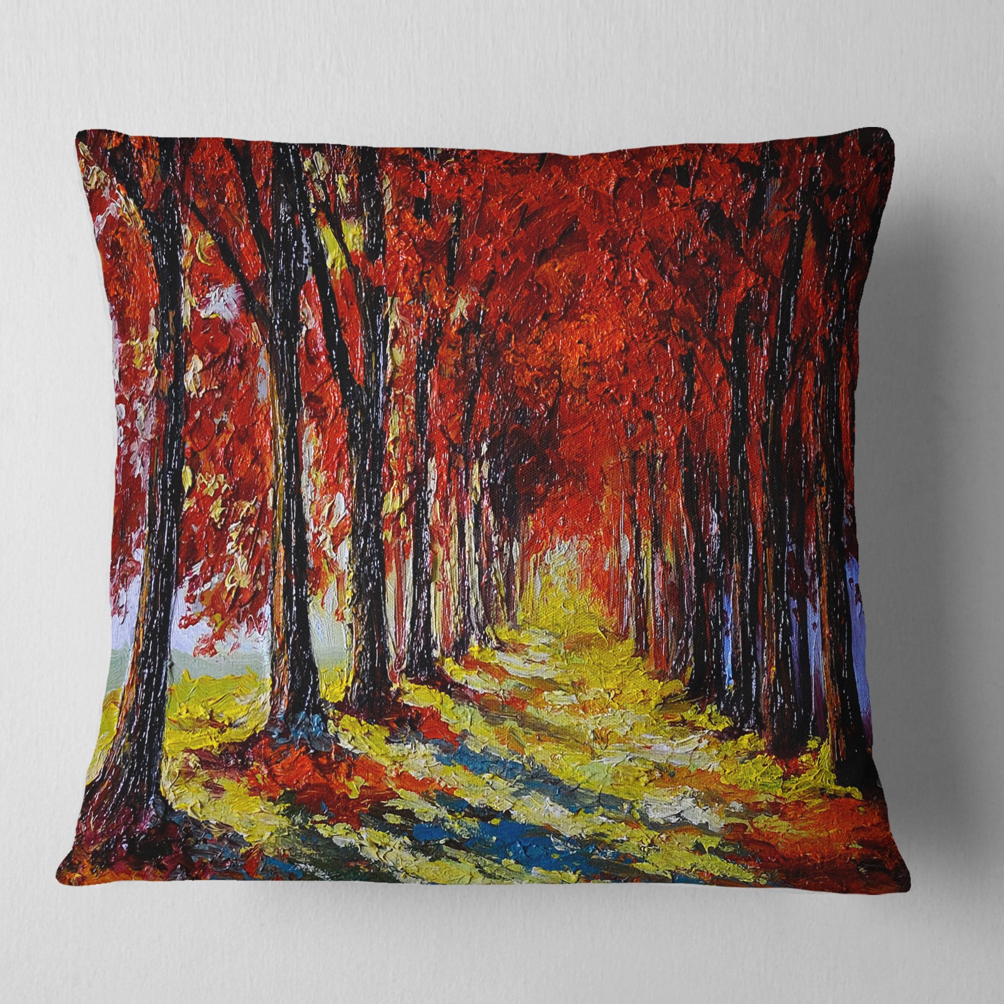 DesignQ CU6236 Soft Decorative Throw Pillow Cushion 18x18 Inches, Red - Perfect for Sofa, Bed, Couch & Home Decor