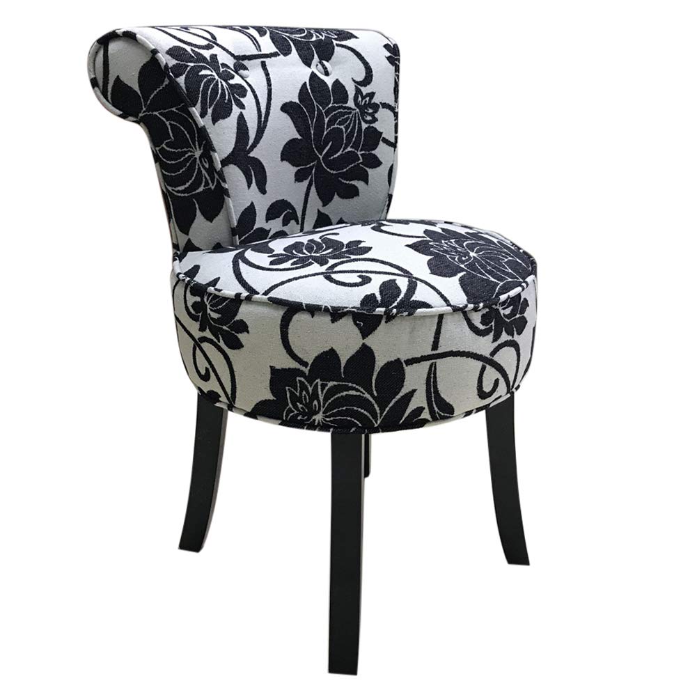 Luxury Velvet Vanity Bench with High Back & Solid Wood Legs - Padded Makeup Stool, Baroque Dressing Chair for Bedroom, Boudoir & Dressing Room - Elegant Lounge Seat for Makeup, Piano or Dressing Table