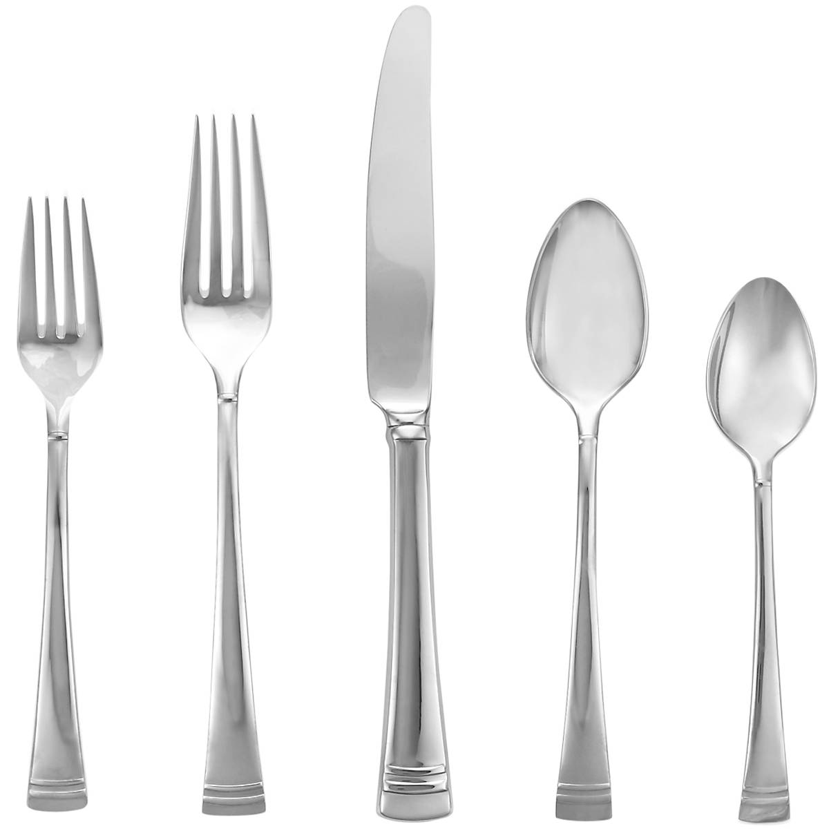Federal Platinum 5-Piece Stainless Steel Flatware Set - Elegant Dinnerware for Formal Dining, Wedding Gifts & Special Occasions